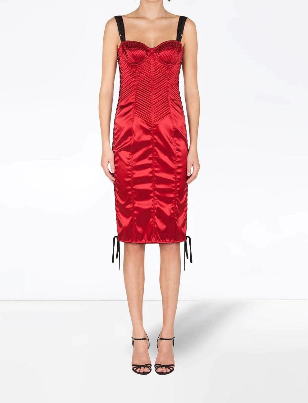 Dolce & Gabbana Bodice Lace-Up Midi Dress