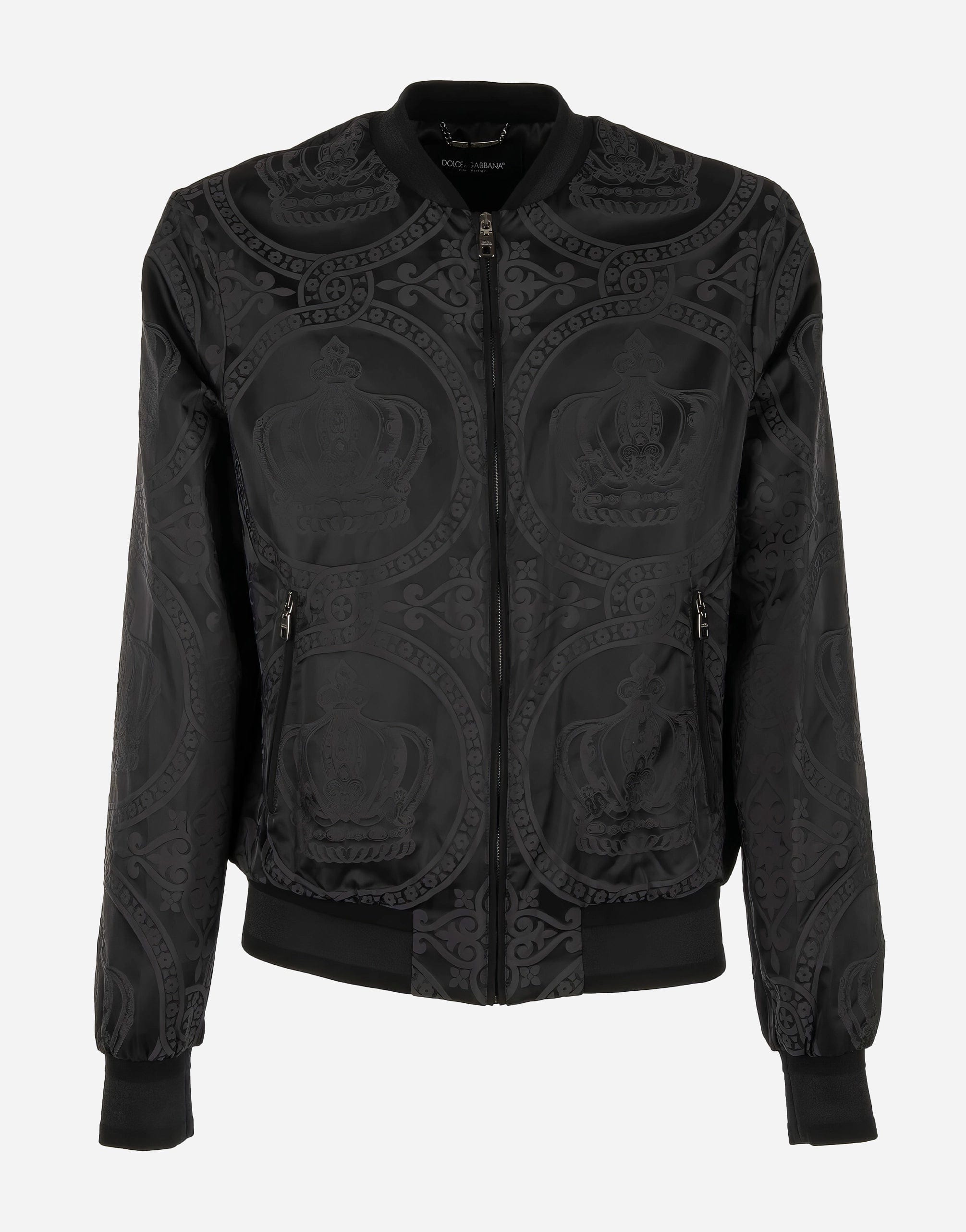 Dolce & Gabbana Bomber Jacket With Crown Print