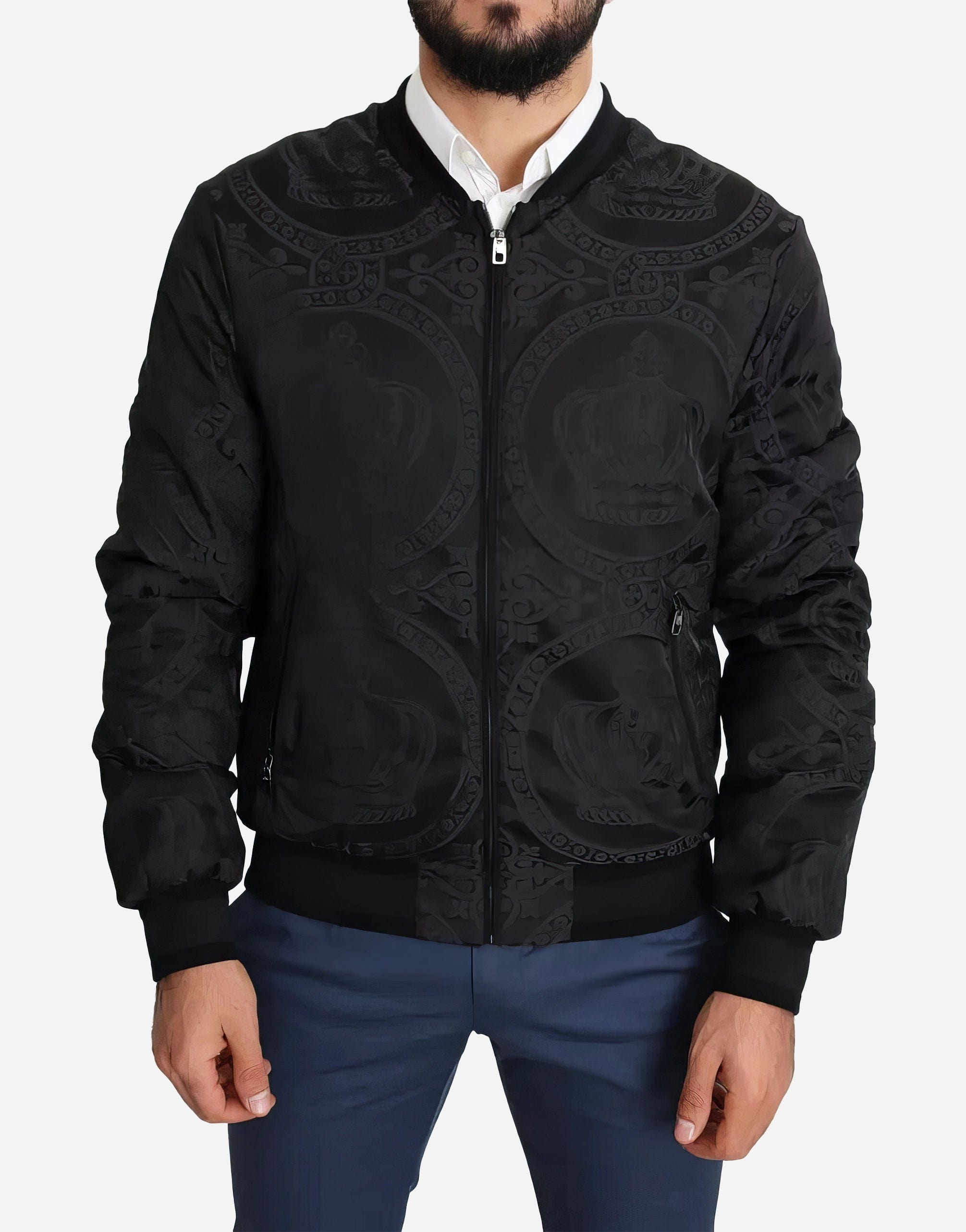 Dolce & Gabbana Bomber Jacket With Crown Print