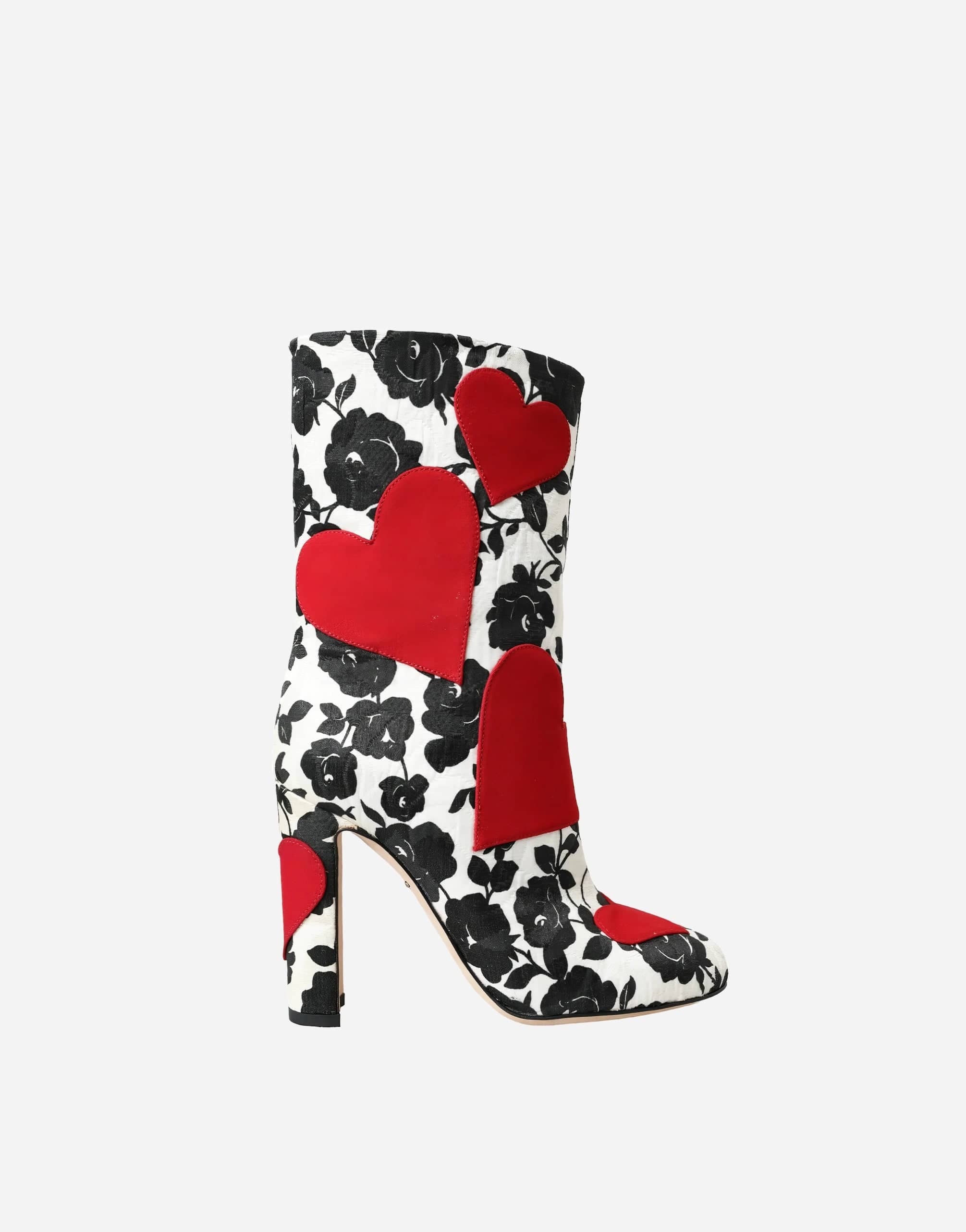 Dolce & Gabbana Boots With Floral Print And Heart Patches