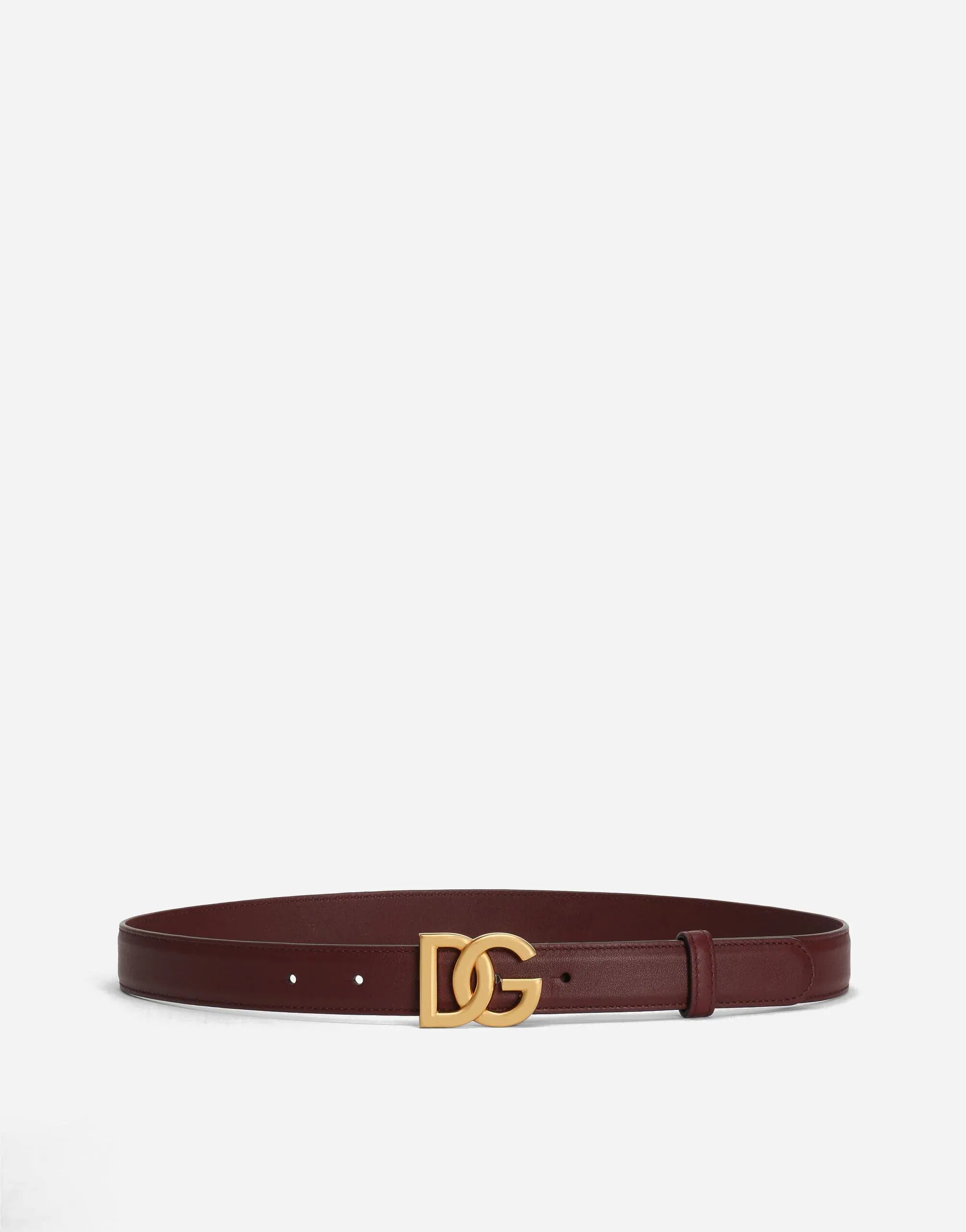 Dolce & Gabbana Bordeaux Leather DG Logo Belt