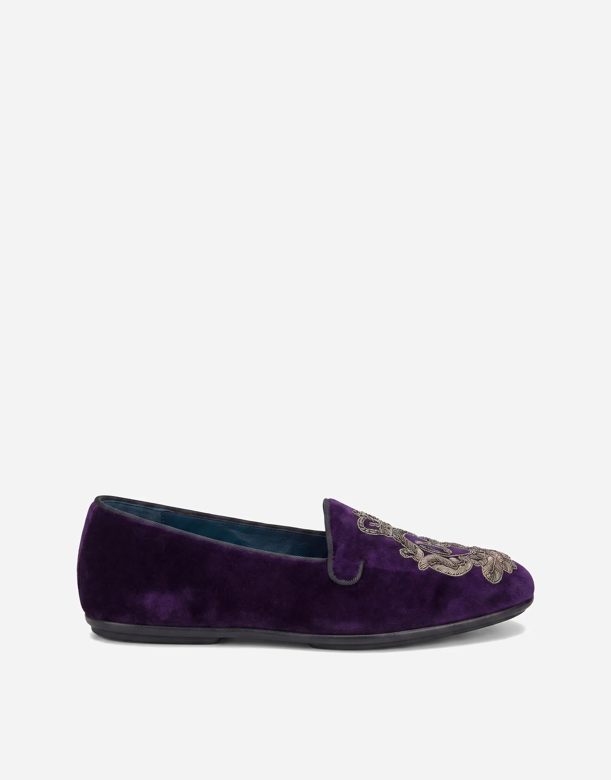 Dolce & Gabbana Dolce & Gabbana Boticelli Velvet Crown Loafers