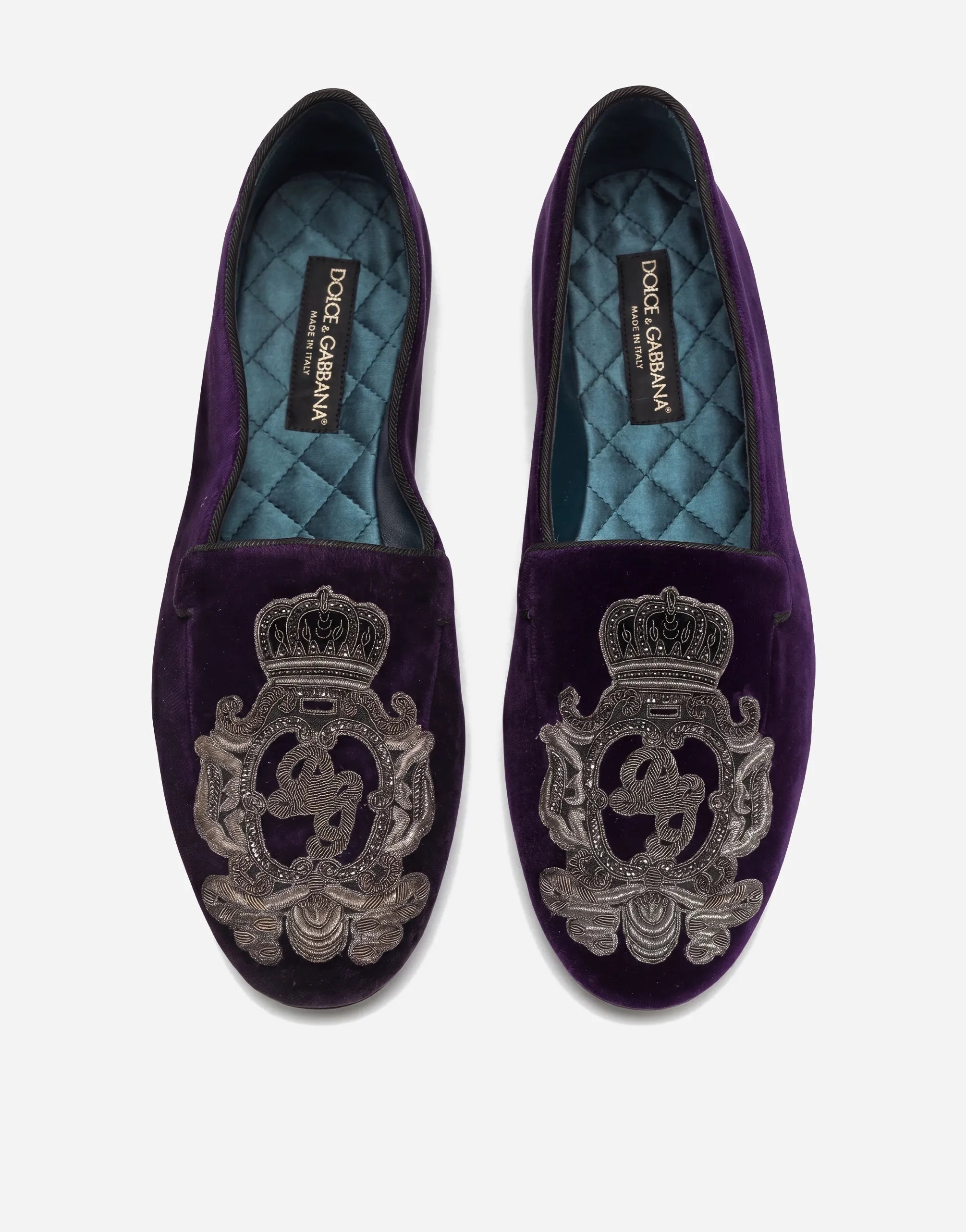 Dolce & Gabbana Dolce & Gabbana Boticelli Velvet Crown Loafers