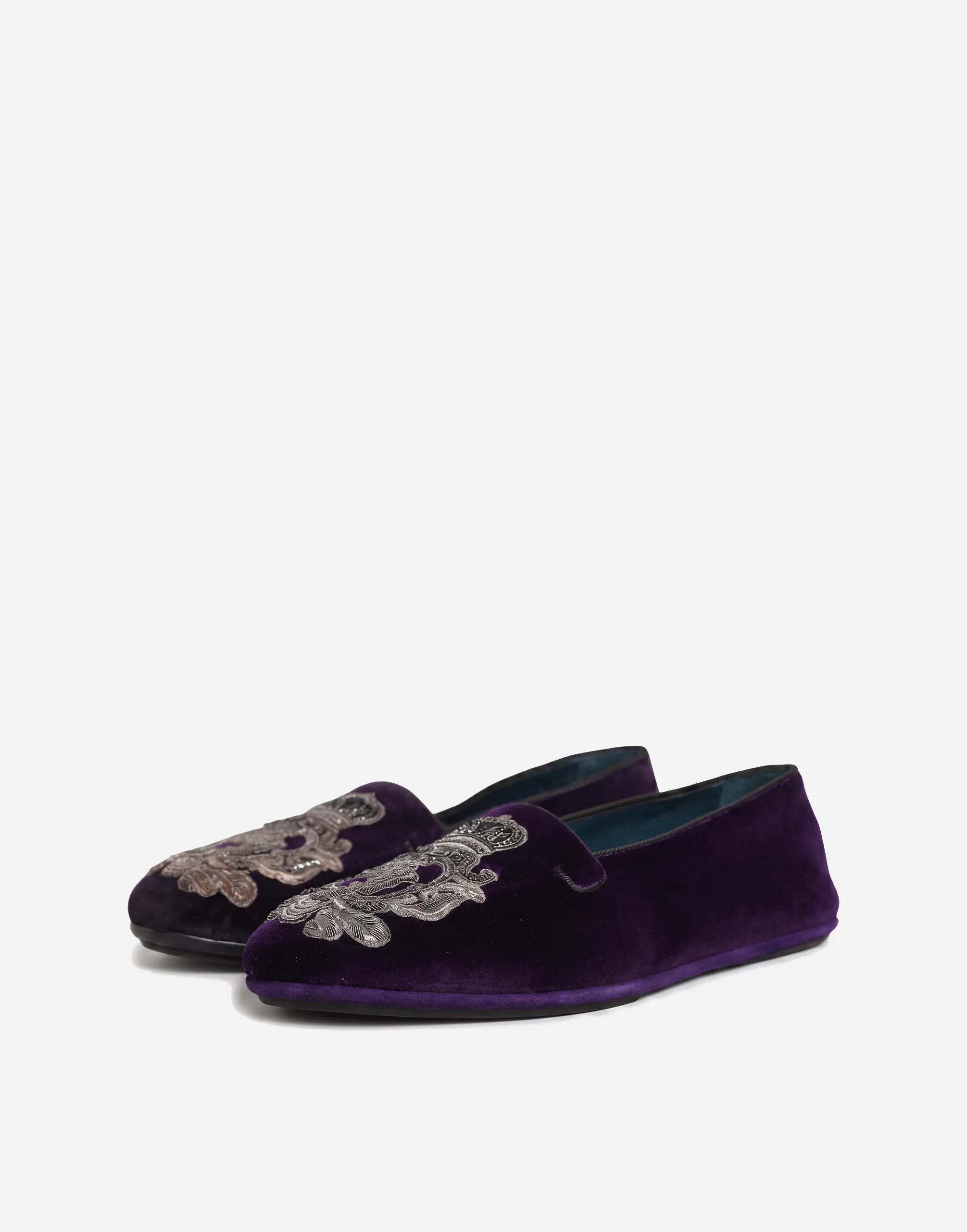Dolce & Gabbana Boticelli Velvet Crown Loafers - alternate view