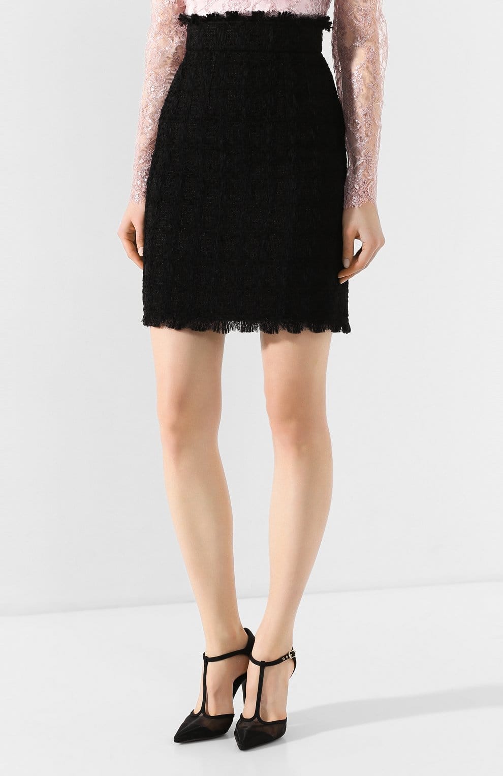 Dolce & Gabbana Bouclé High-Waist Mini Skirt