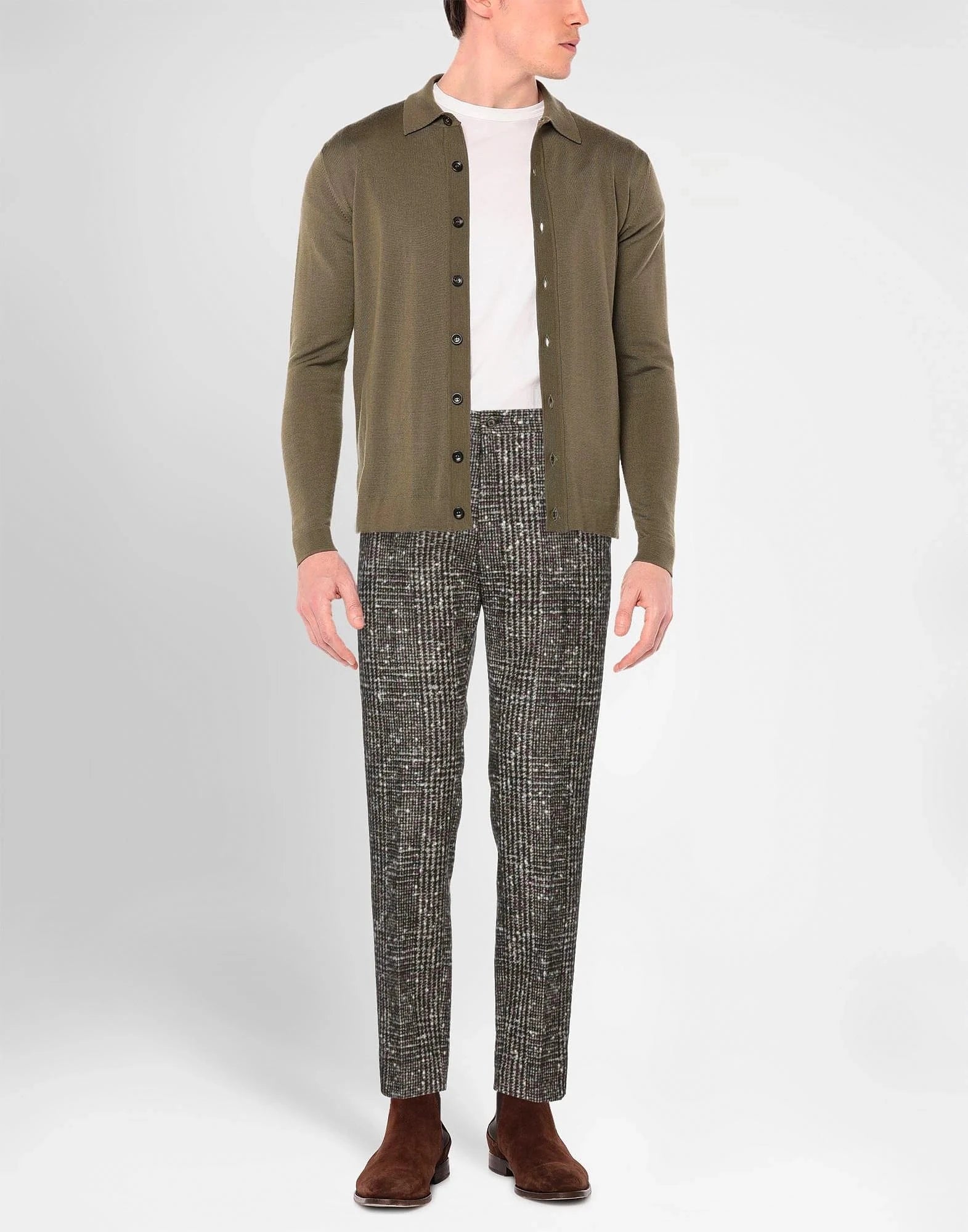 Dolce & Gabbana Bouclé Tweed Wool-Blend Check Trousers