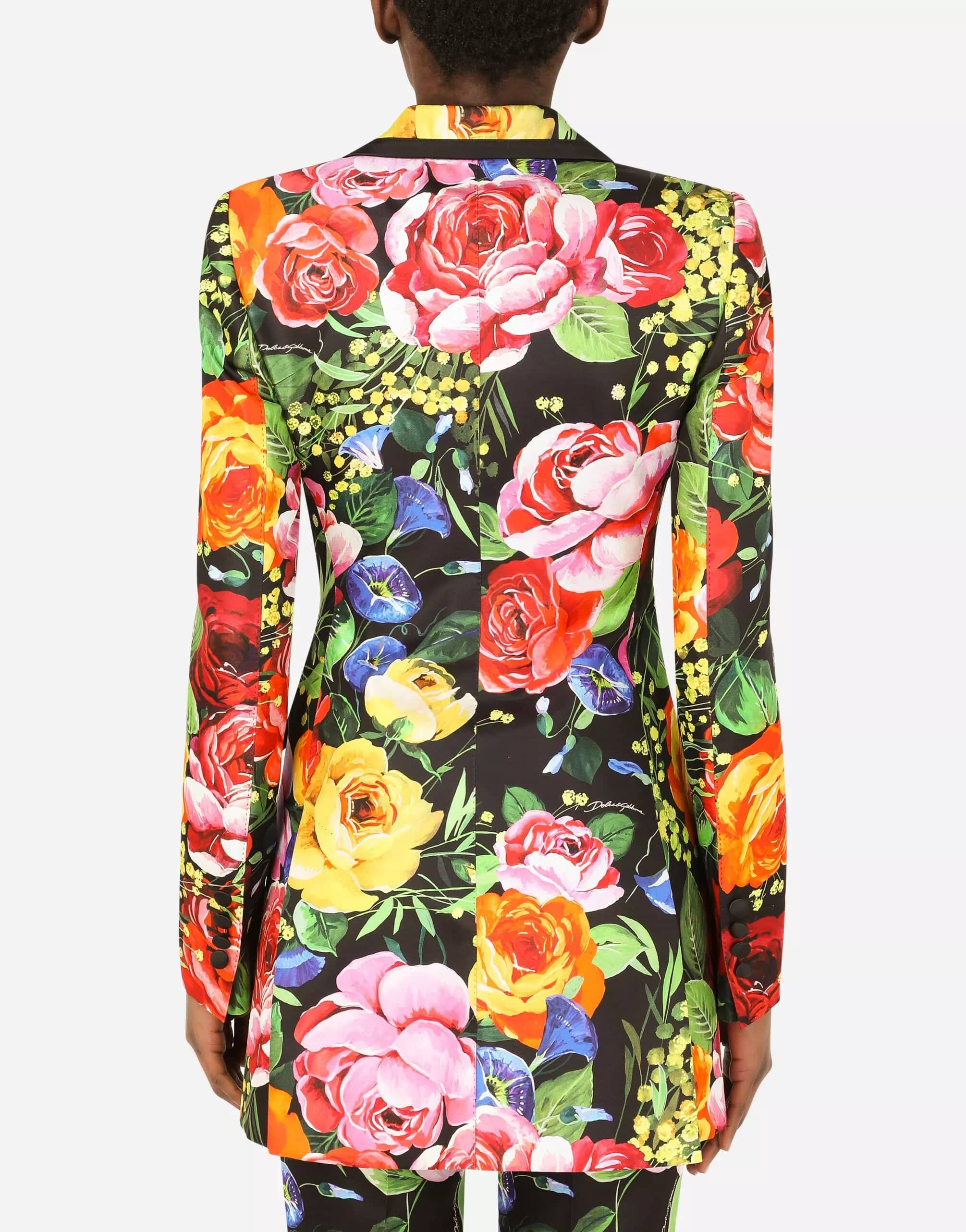 Dolce & Gabbana Bouquet-Print Mikado Turlington Jacket