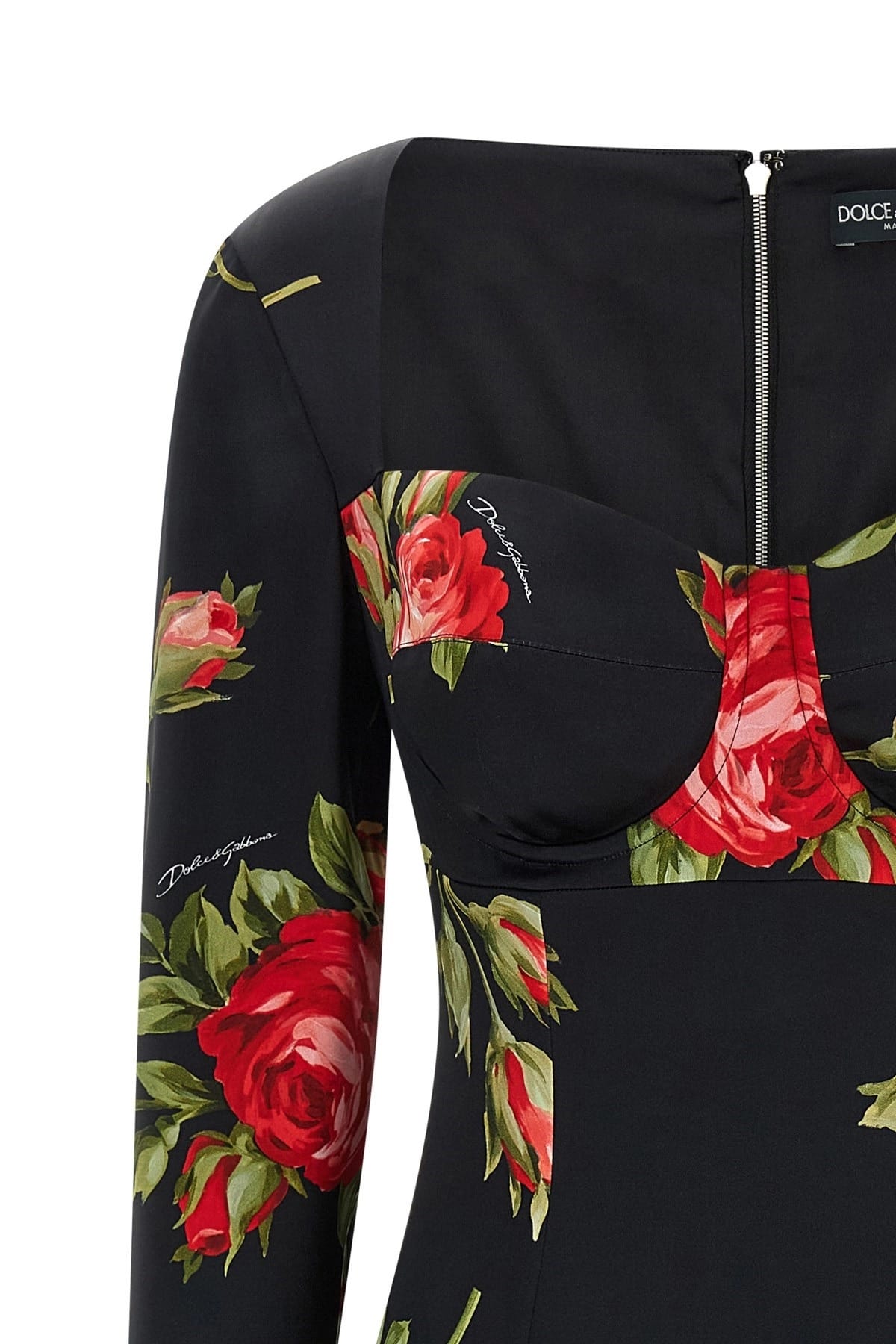 Dolce & Gabbana Midi-Kleid Bouquet Rose