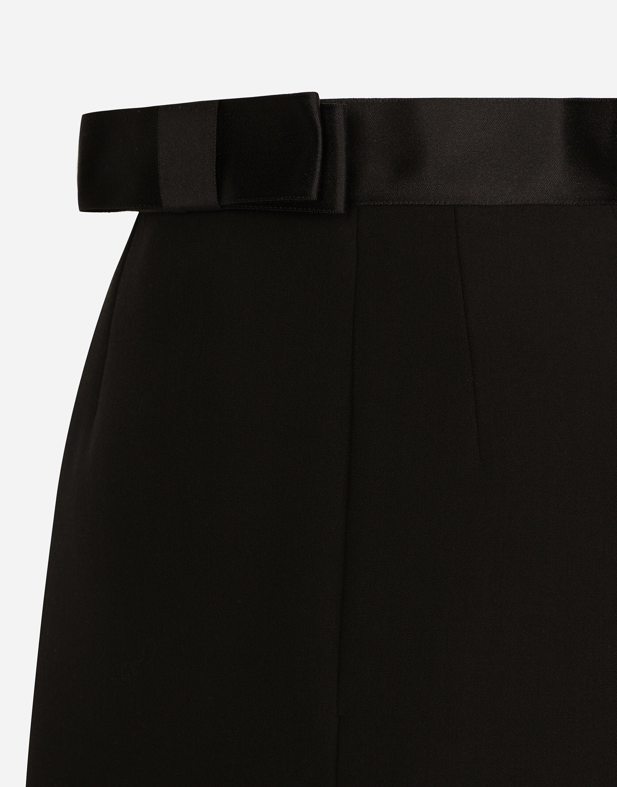 Dolce & Gabbana Bow-Detail Virgin Wool-Blend Skirt