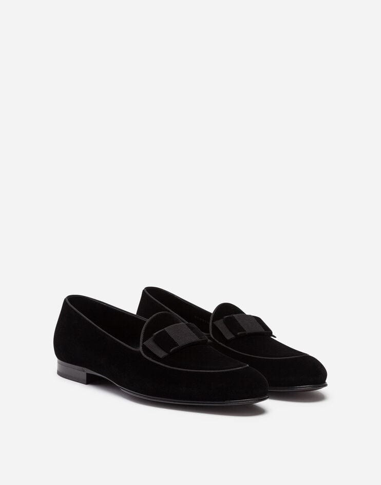 Dolce & Gabbana Bow Tie Velvet Loafers