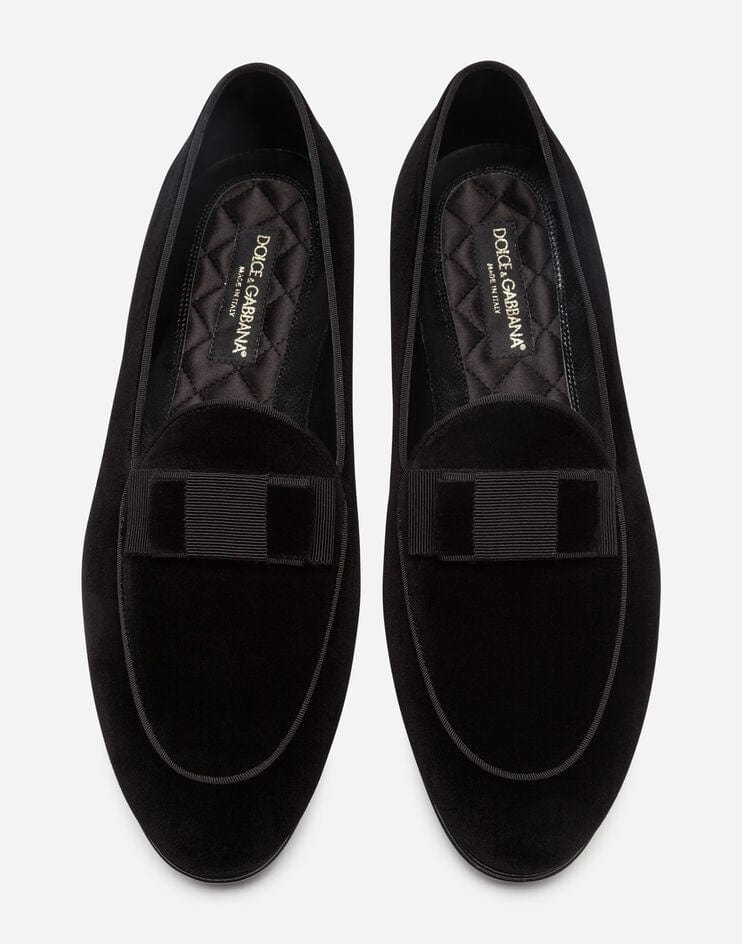 Dolce & Gabbana Bow Tie Velvet Loafers