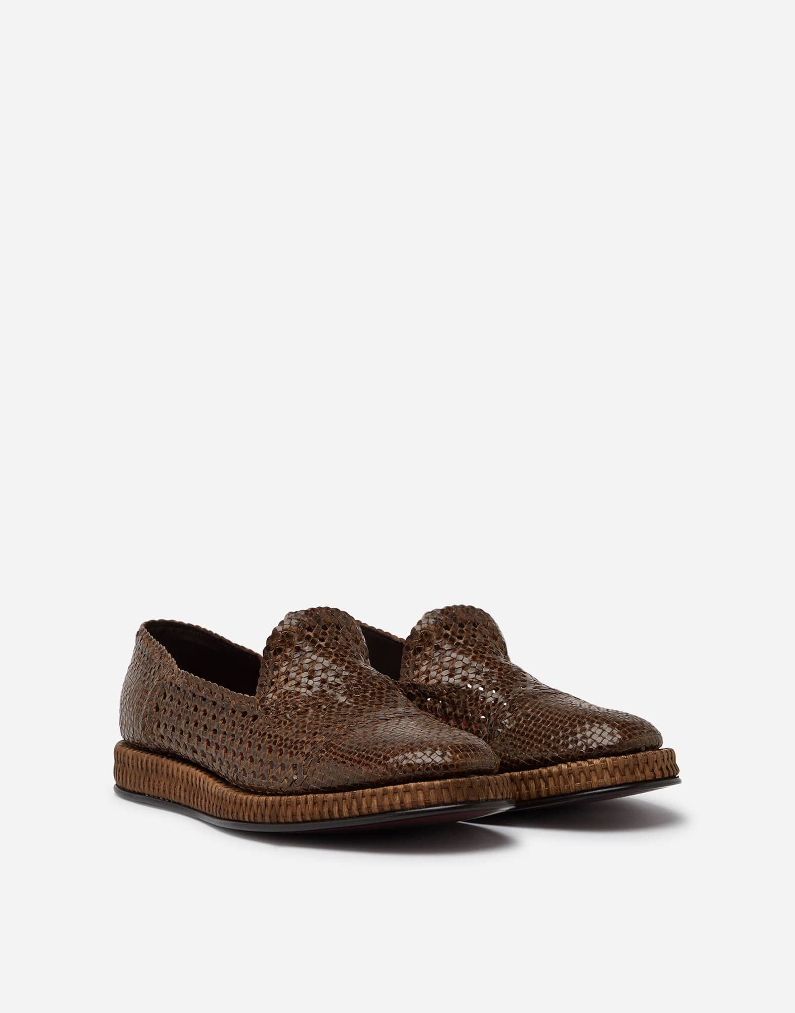 Dolce & Gabbana Braided Leather Derby Shoes