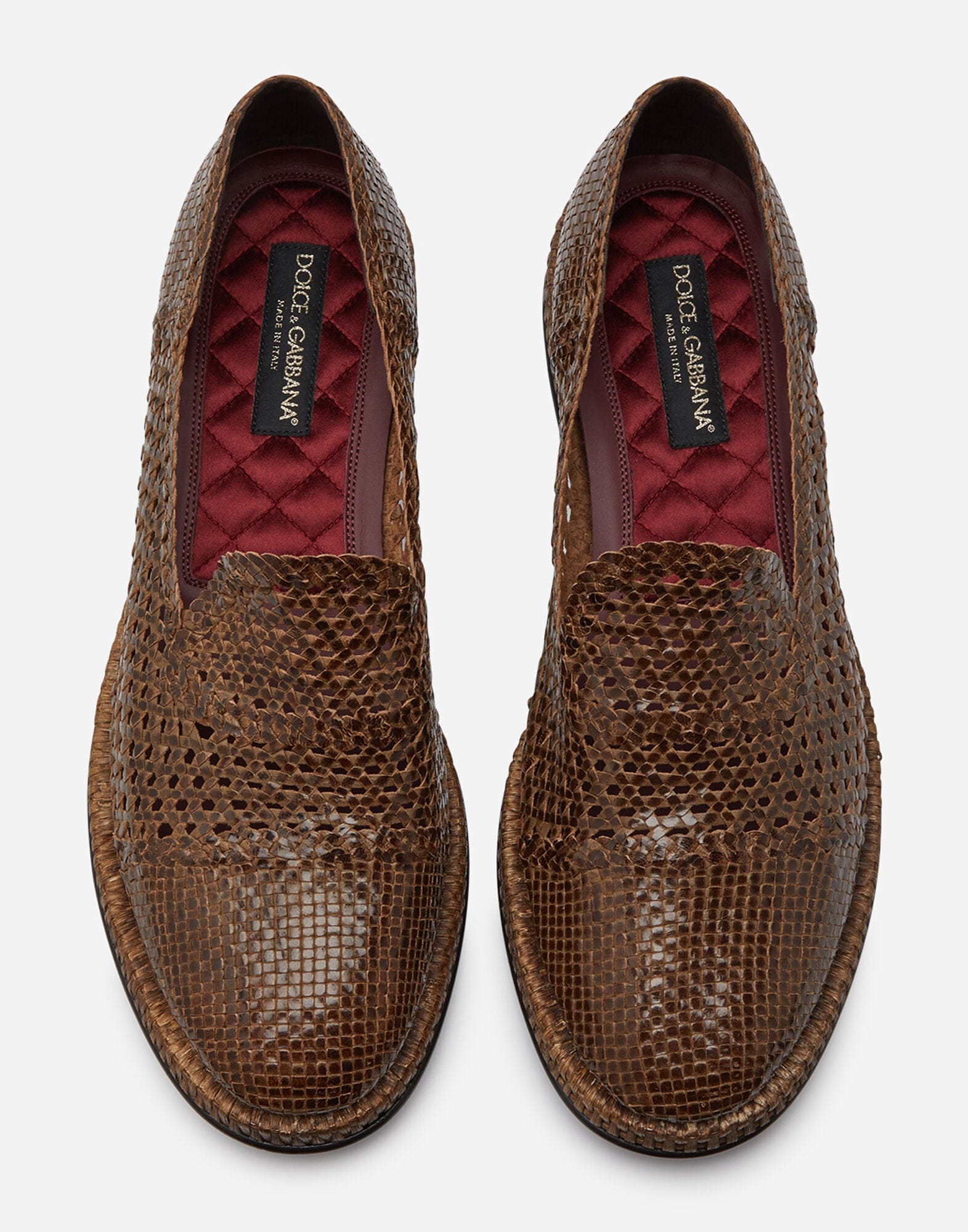 Dolce & Gabbana Braided Leather Derby Shoes