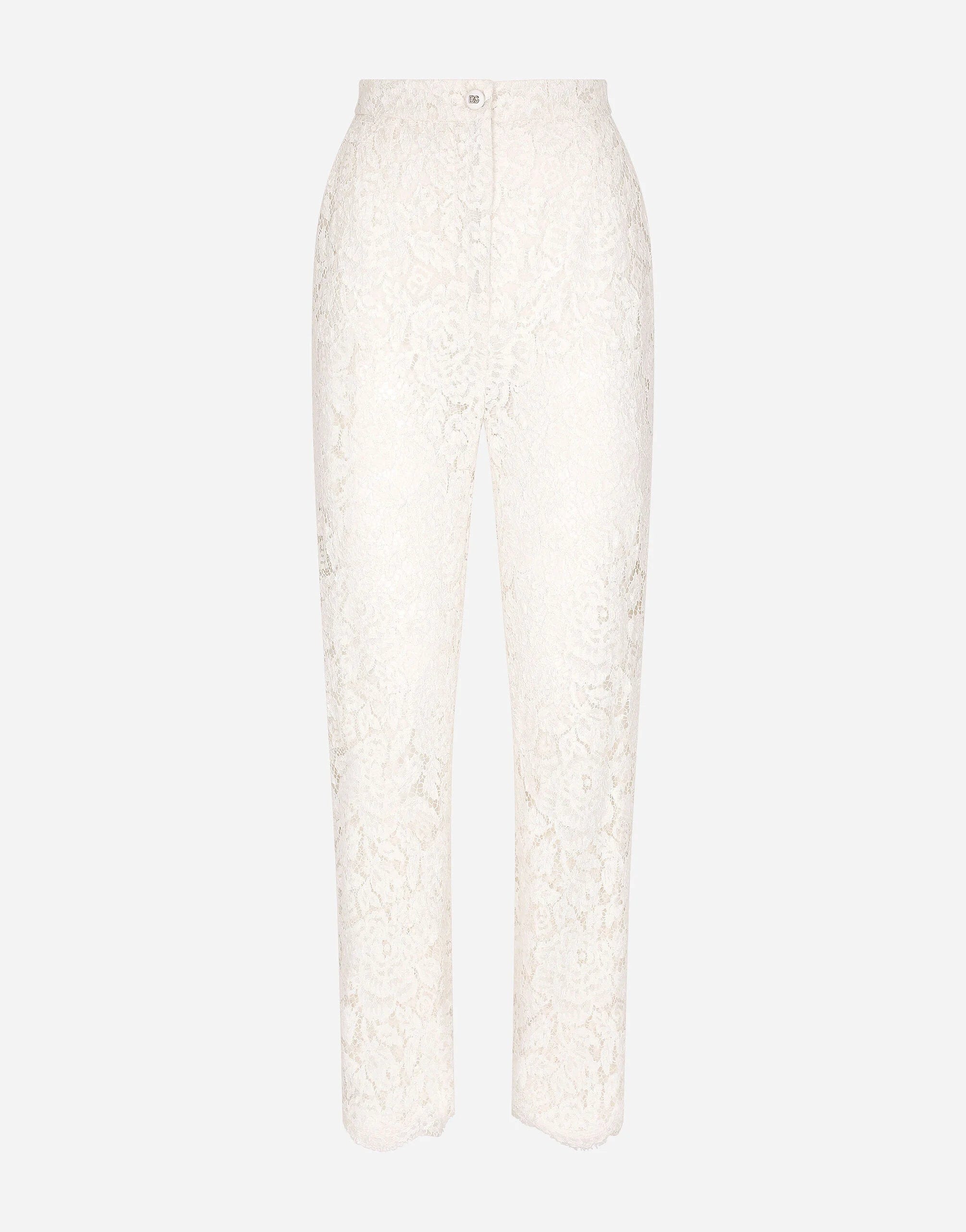 Dolce & Gabbana Branded Stretch Lace Pants