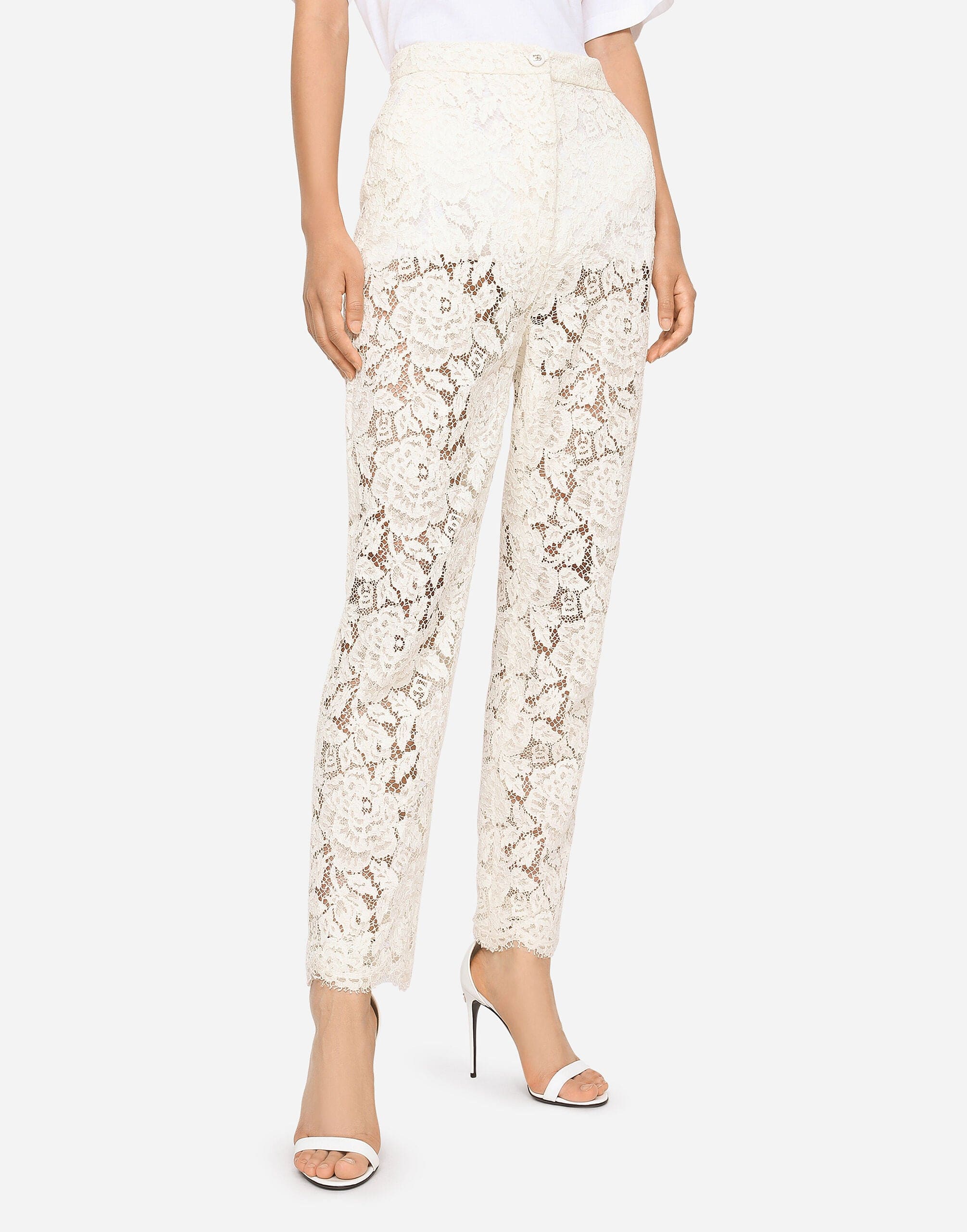 Dolce & Gabbana Branded Stretch Lace Pants