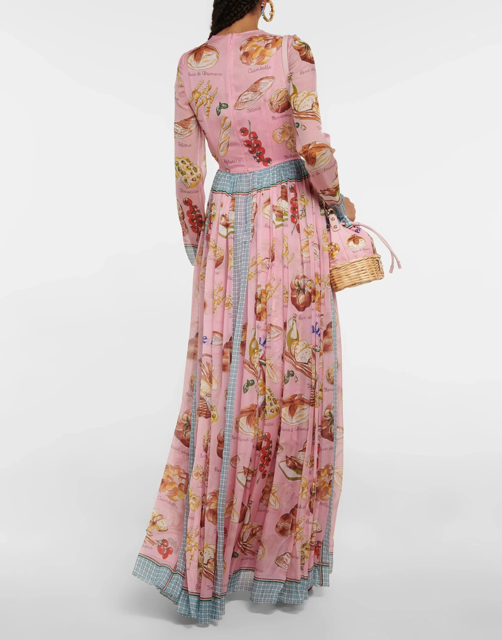 Dolce & Gabbana Dolce & Gabbana Bread Print Maxi Dress