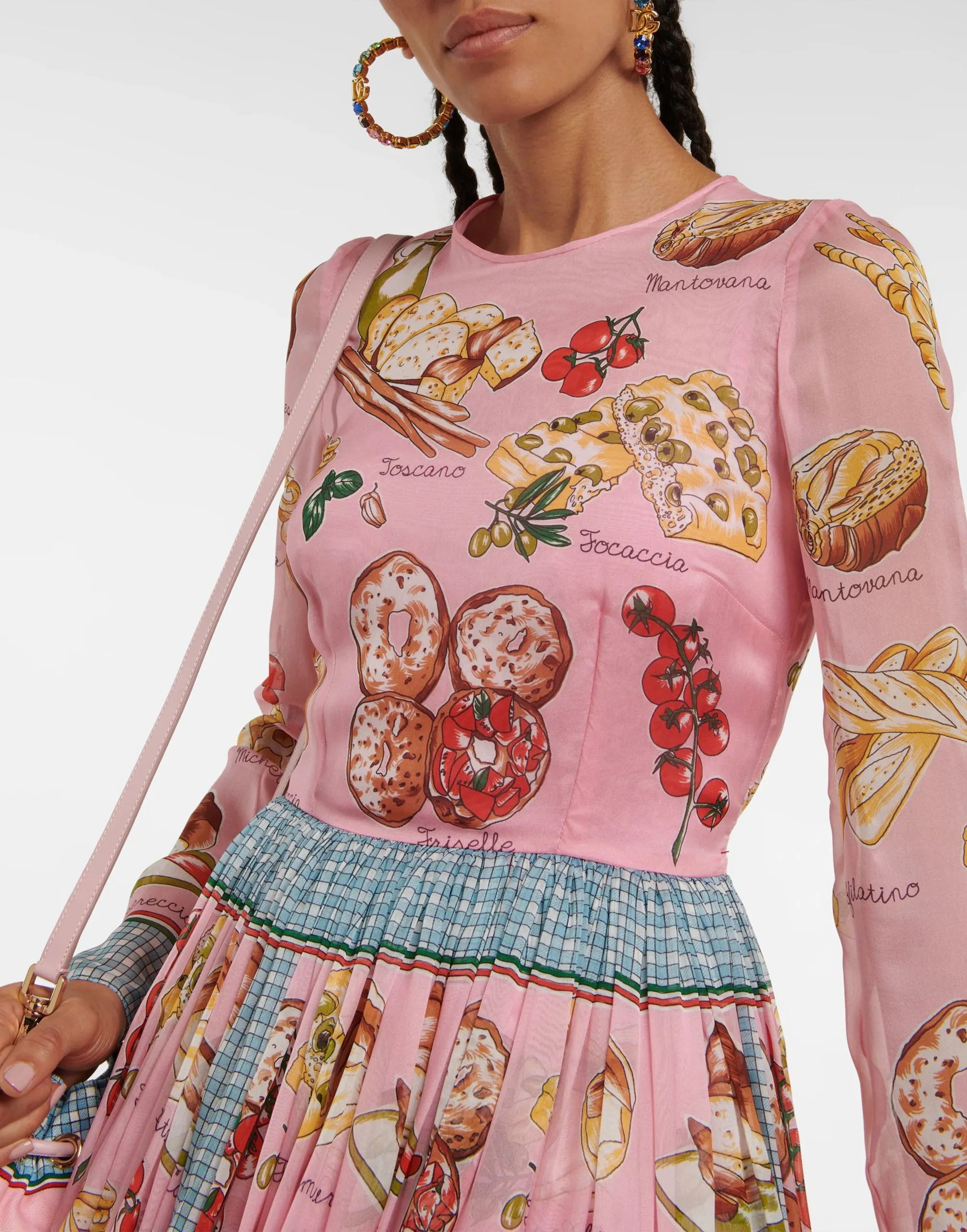 Dolce & Gabbana Dolce & Gabbana Bread Print Maxi Dress