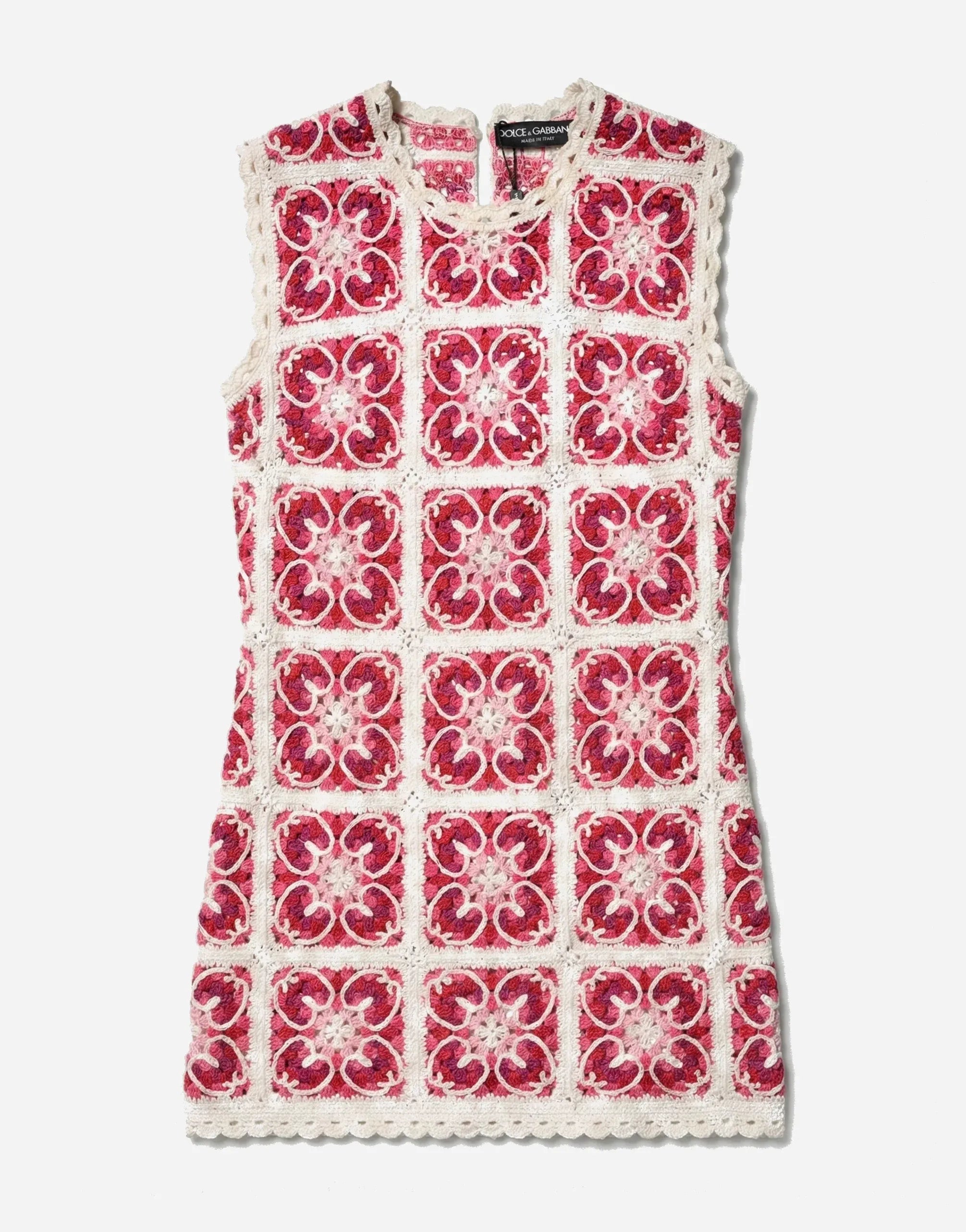 Dolce & Gabbana Brick-Stitched Crochet Mini Dress