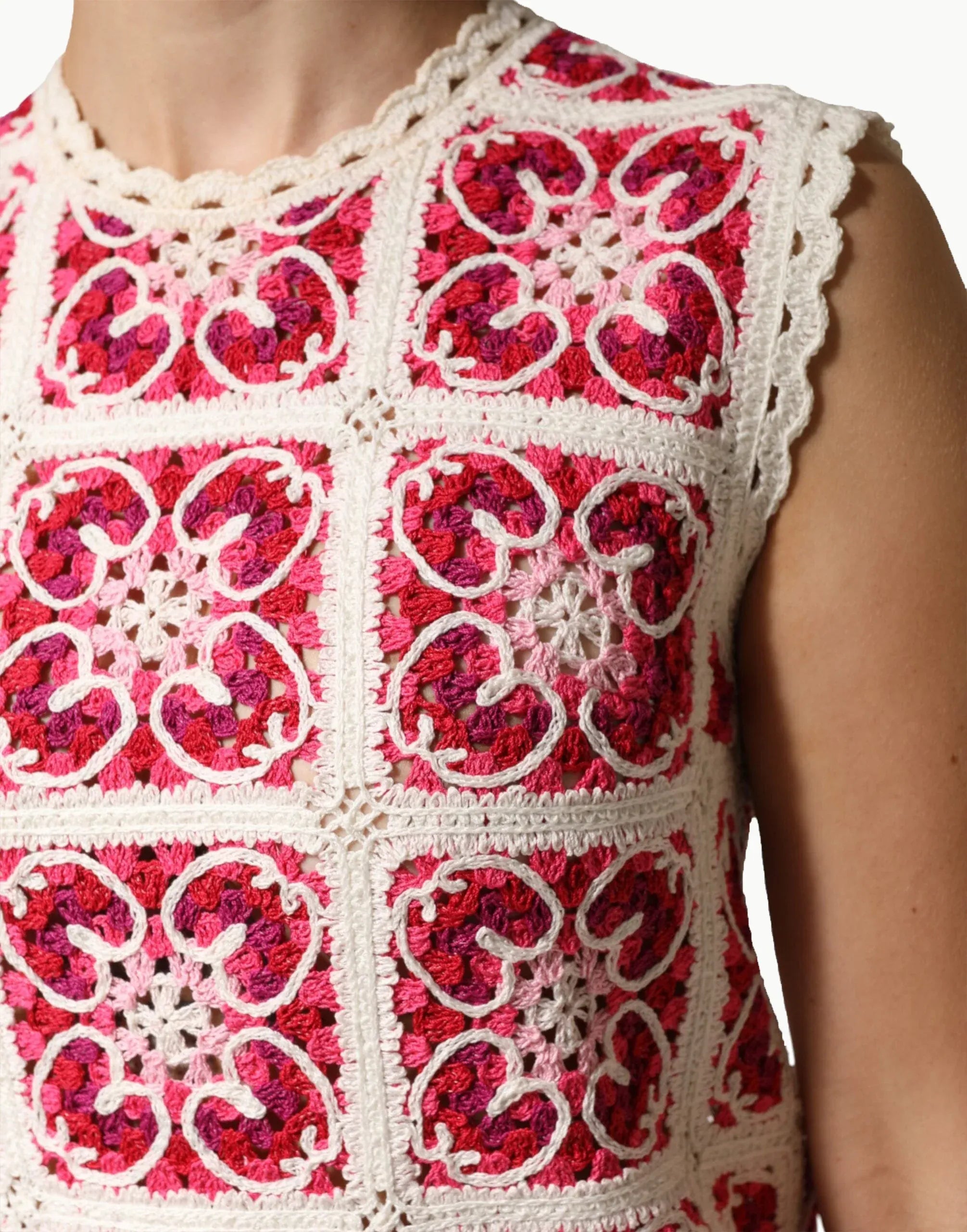 Dolce & Gabbana Brick-Stitched Crochet Mini Dress