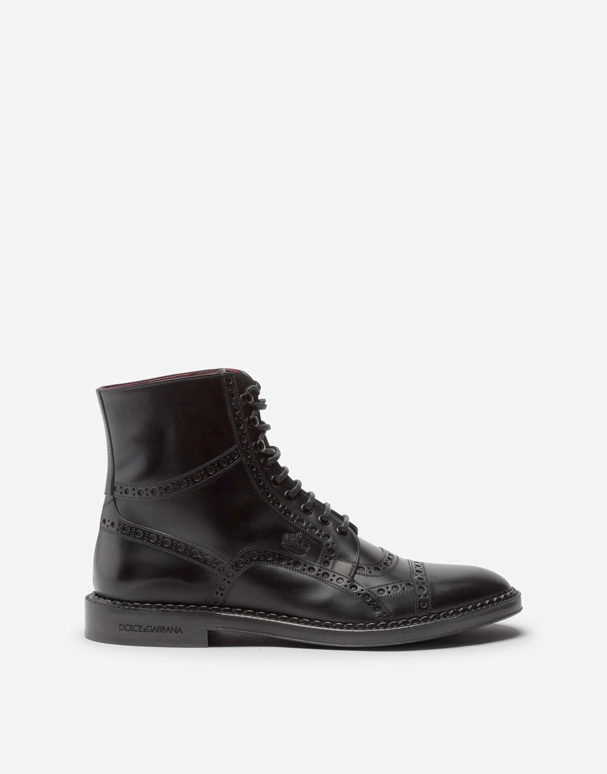 Dolce & Gabbana Brogue Leather Ankle Boots