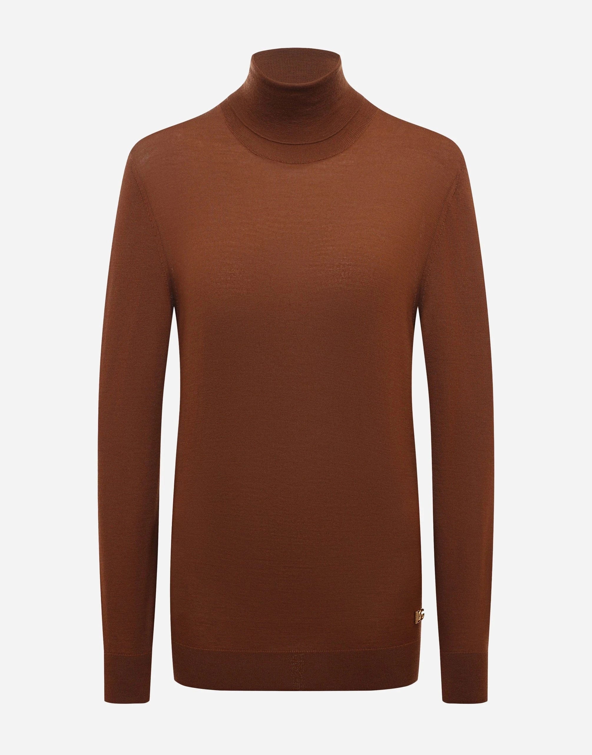 Dolce & Gabbana Brown Cashmere Turtleneck Sweater
