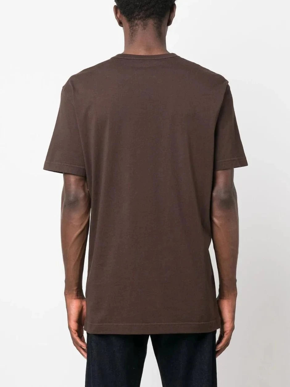 Dolce & Gabbana Brown Coin-Print Cotton T-Shirt