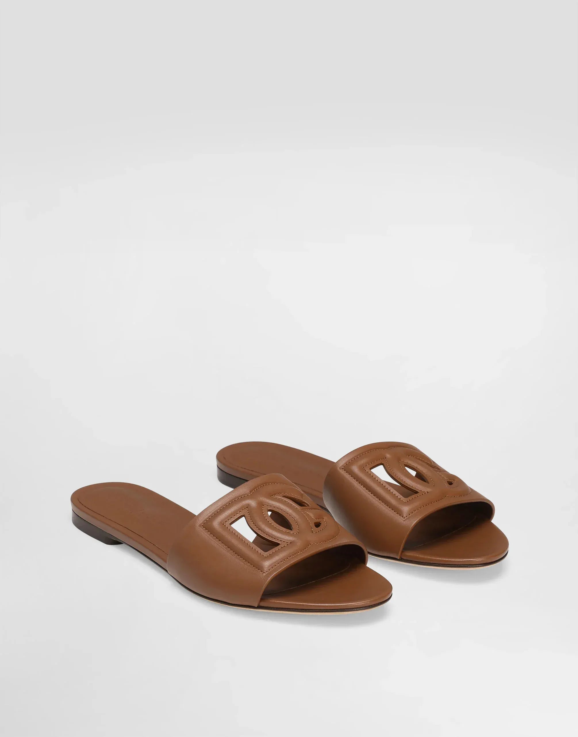 Dolce & Gabbana Brown DG Logo Sliders