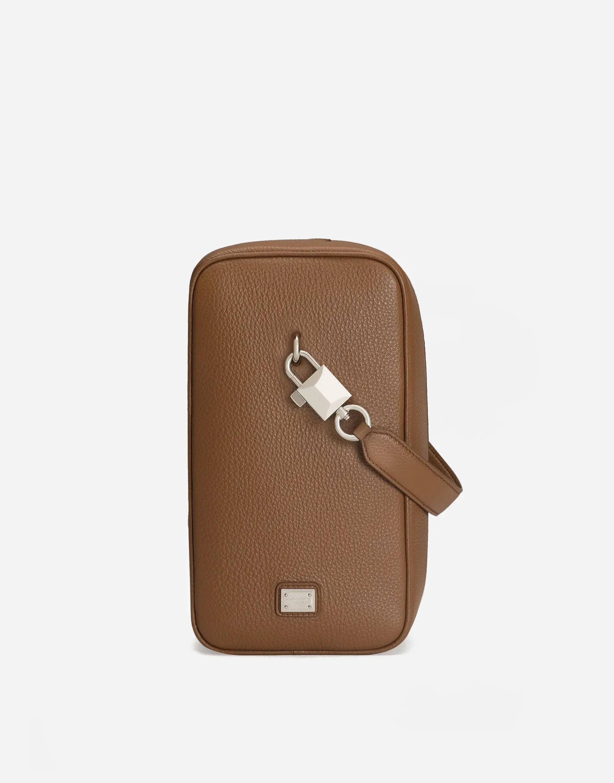 Dolce & Gabbana Brown Lock Leather Handbag