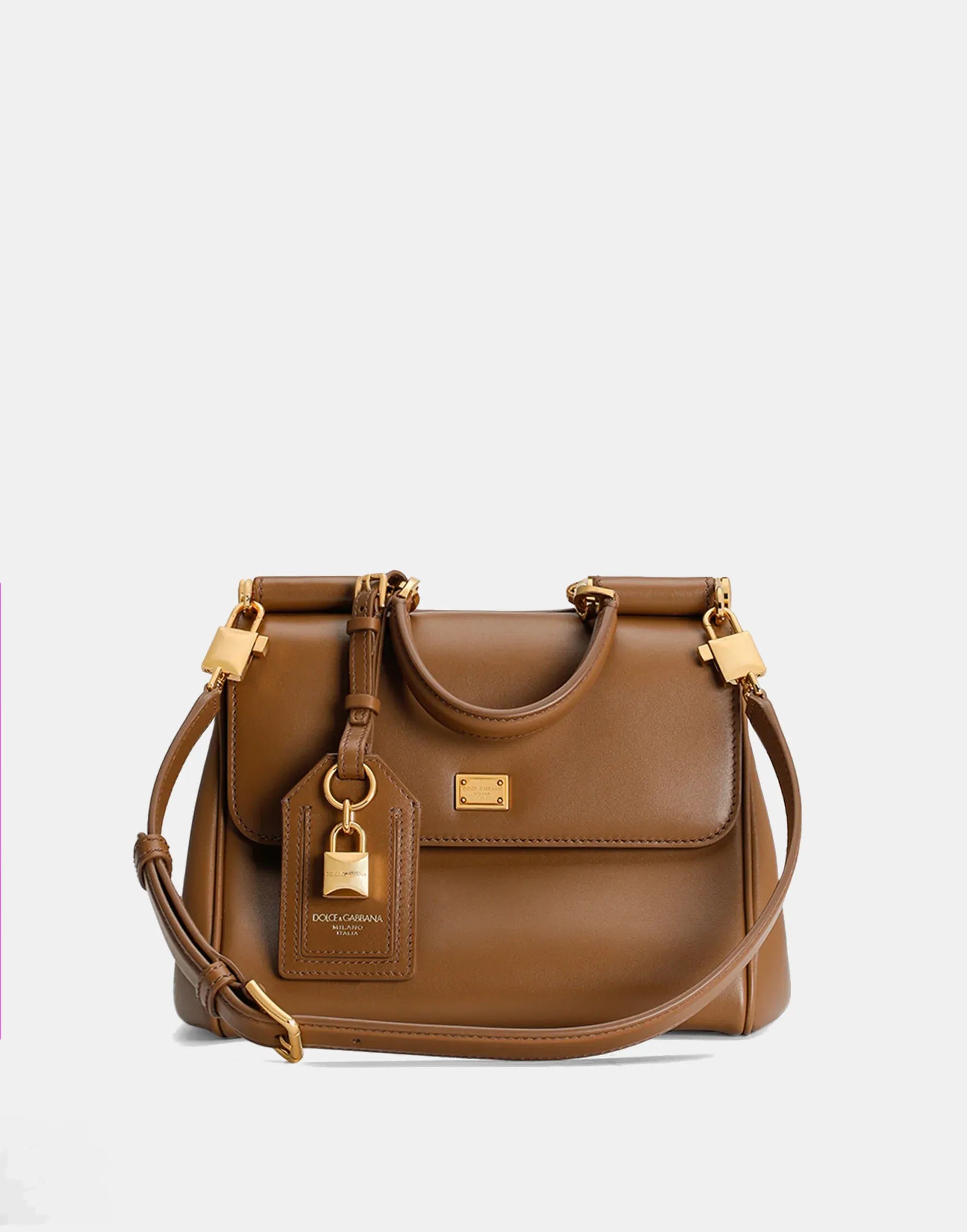 Dolce & Gabbana Brown Small My Sicily Leather Handbag