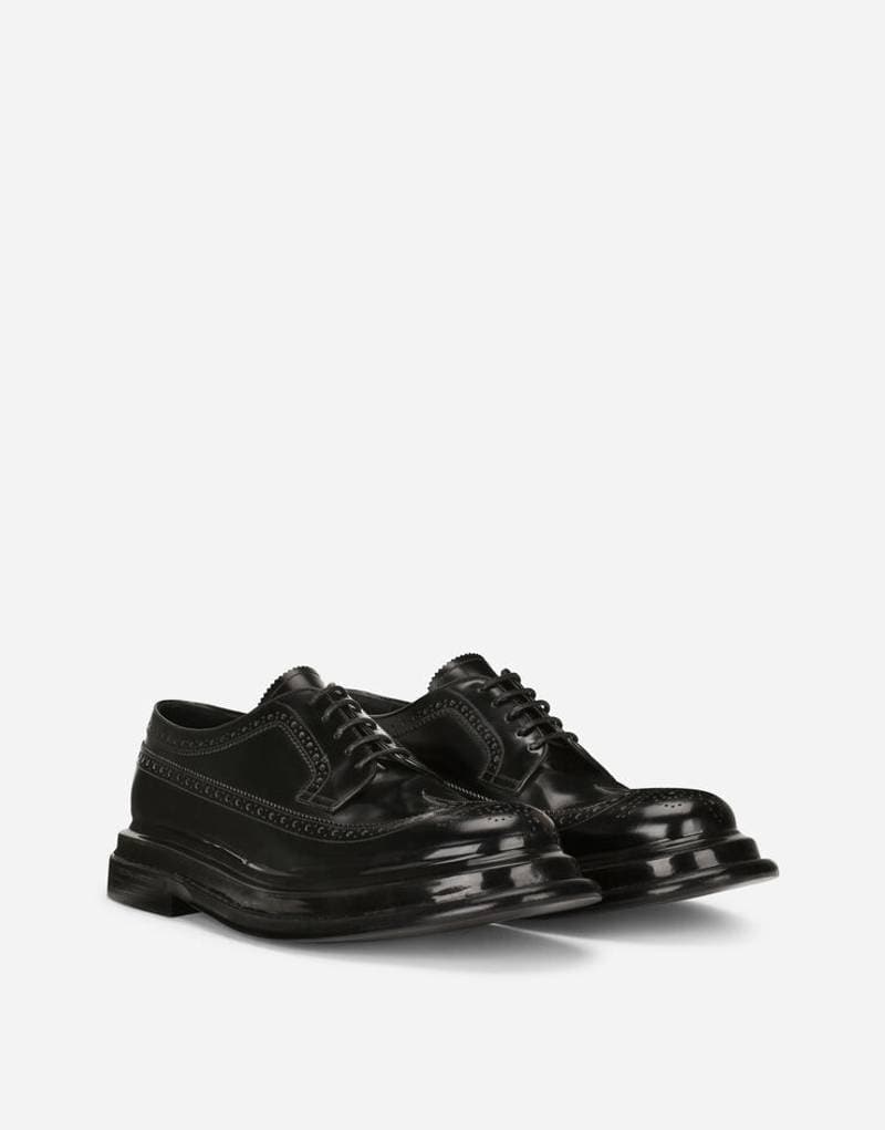 Dolce & Gabbana Brushed Leather Brogue Derby Shoes