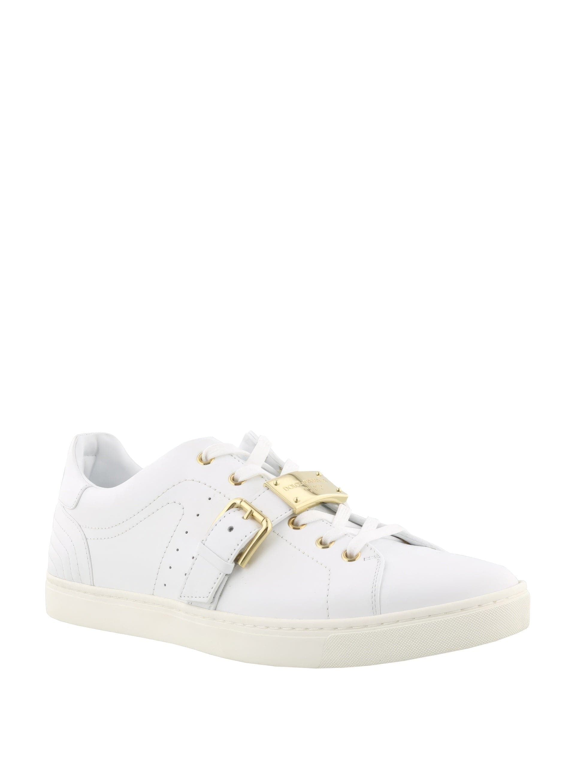 Dolce & Gabbana Buckled Leather Sneakers