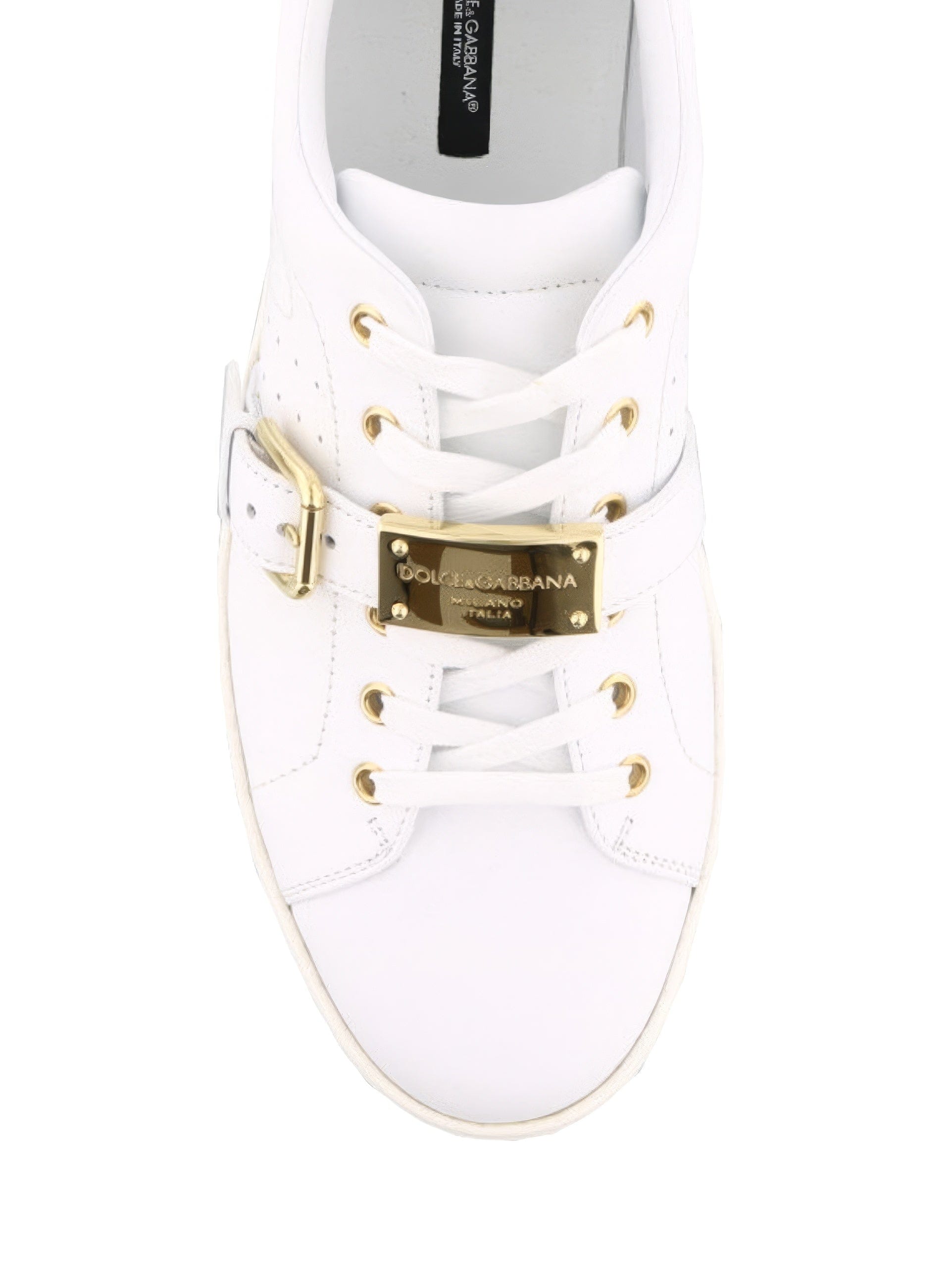 Dolce & Gabbana Buckled Leather Sneakers