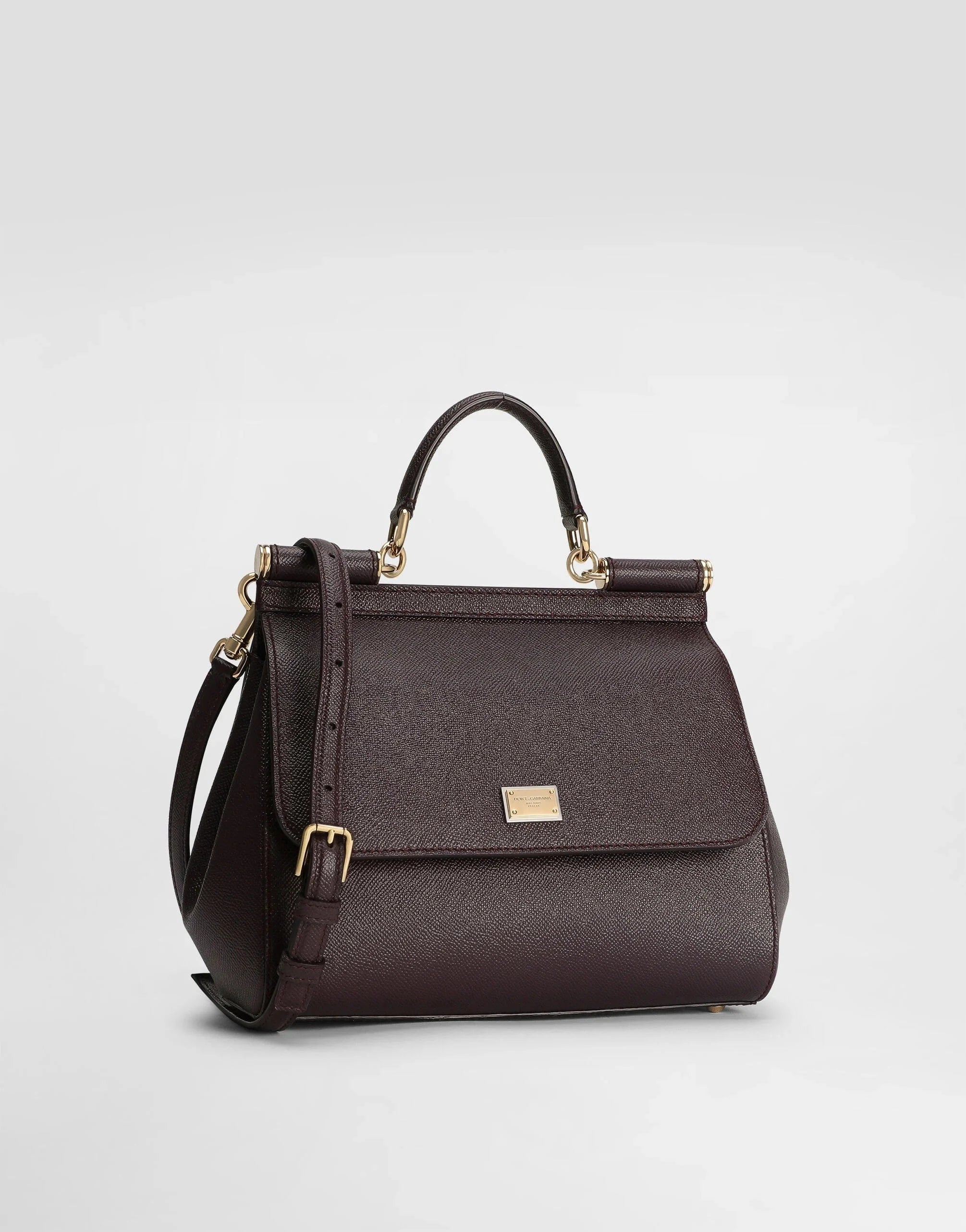 Dolce & Gabbana Burgundy Large Sicily Handbag