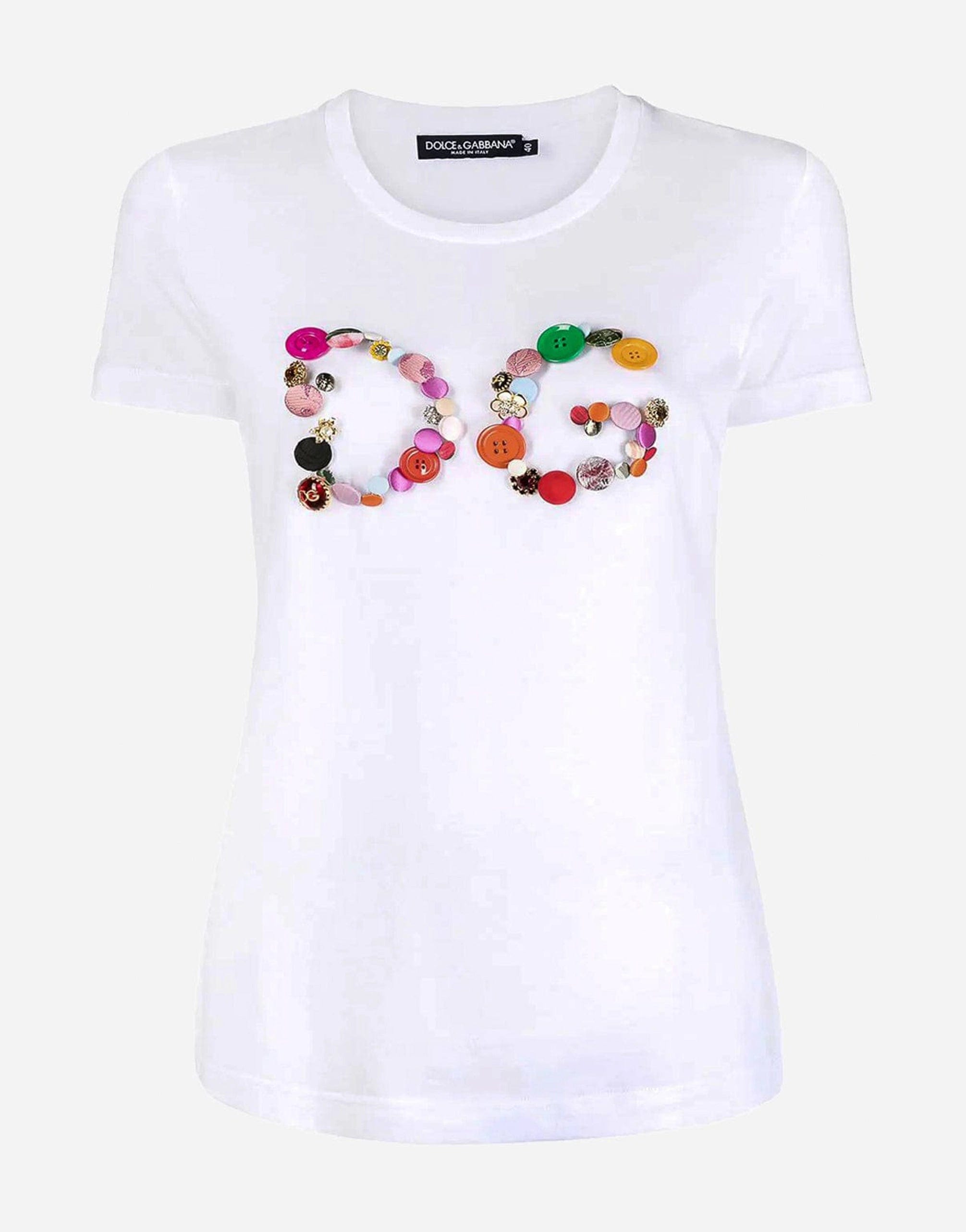 Dolce & Gabbana Button Appliqued T-Shirt