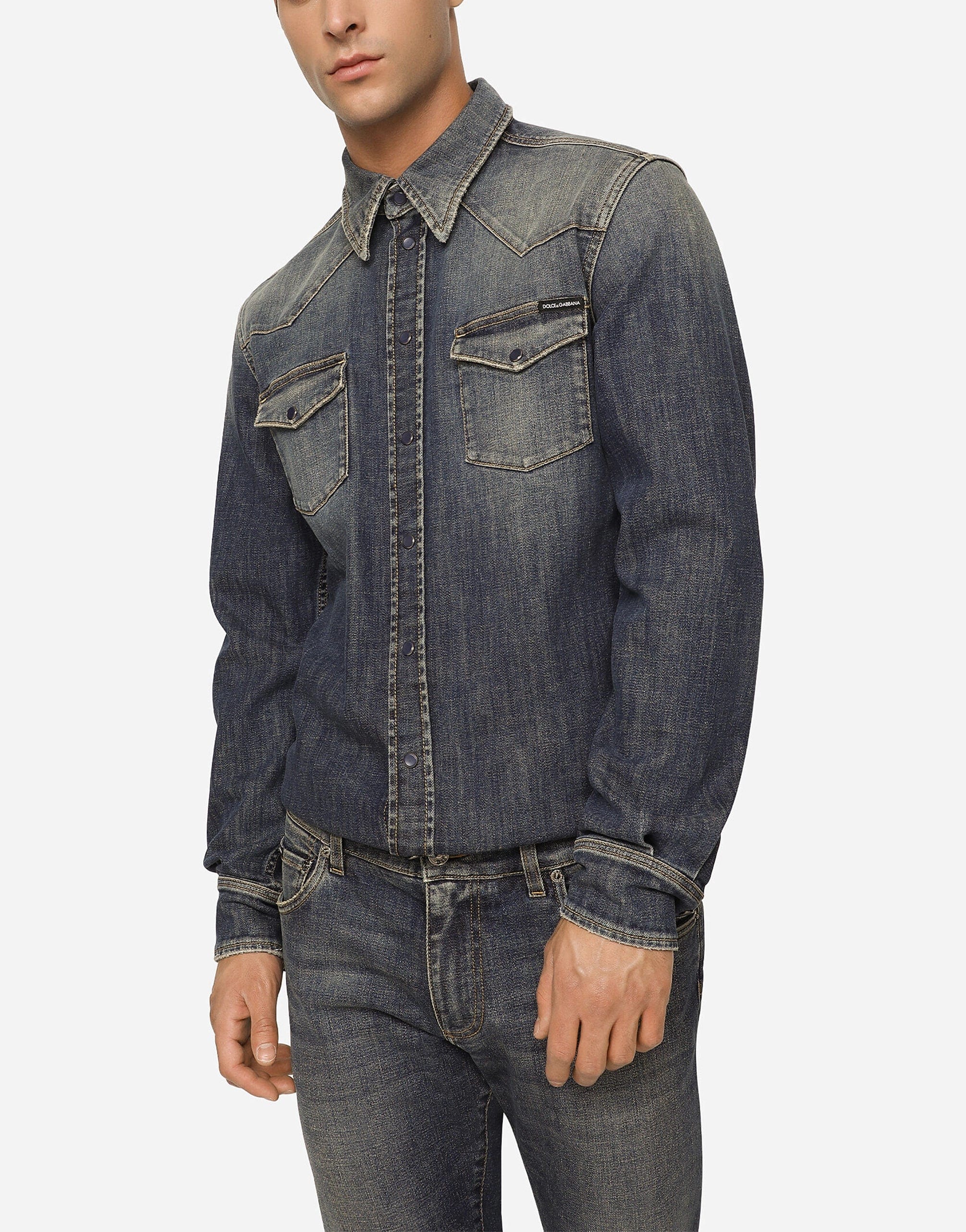 Dolce & Gabbana Button-Up Denim Shirt