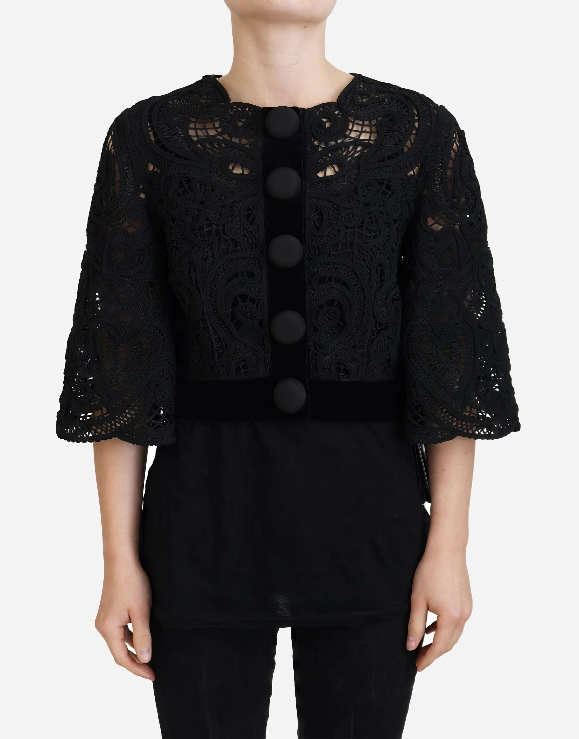 Dolce & Gabbana Button-Up Lace Jacket