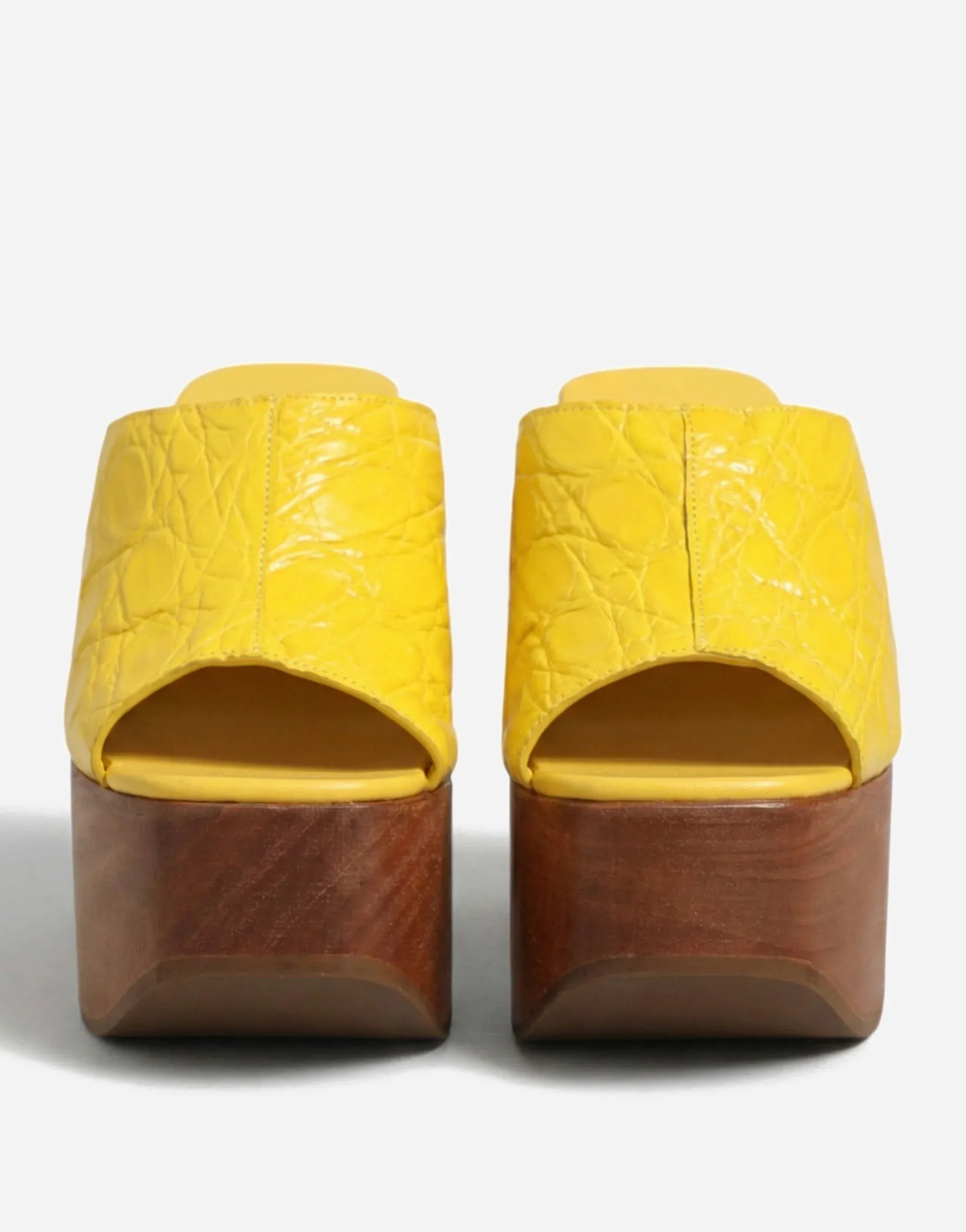 Dolce & Gabbana Caiman Leather Wedge Slides