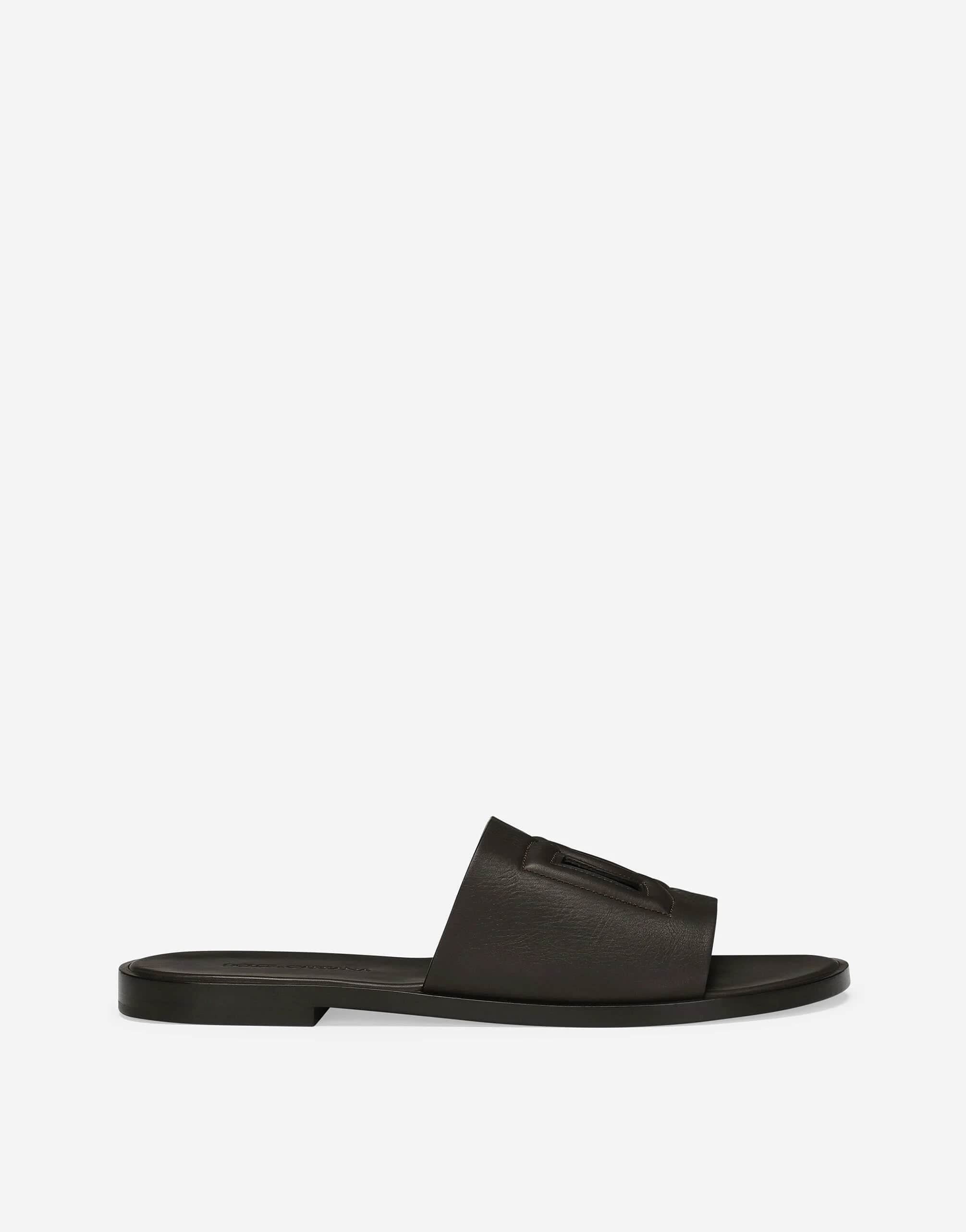 Dolce & Gabbana Calfskin Logo Sliders