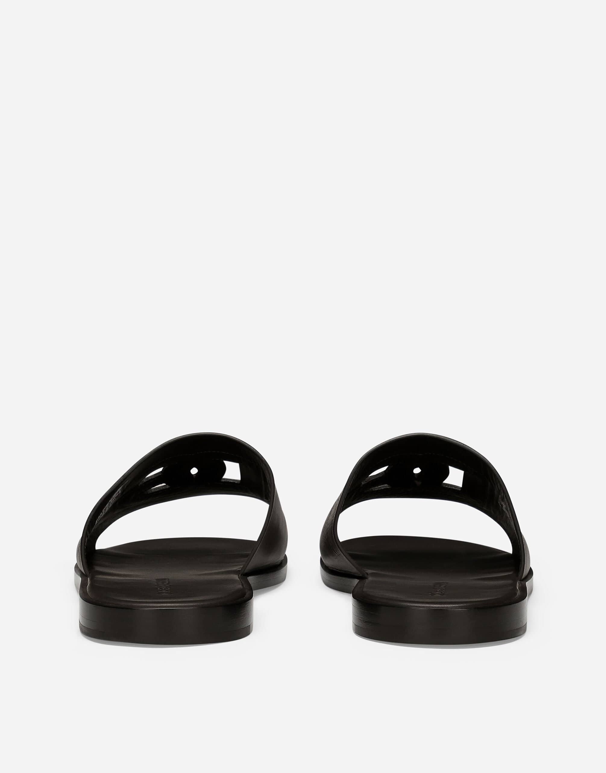 Dolce & Gabbana Calfskin Logo Sliders