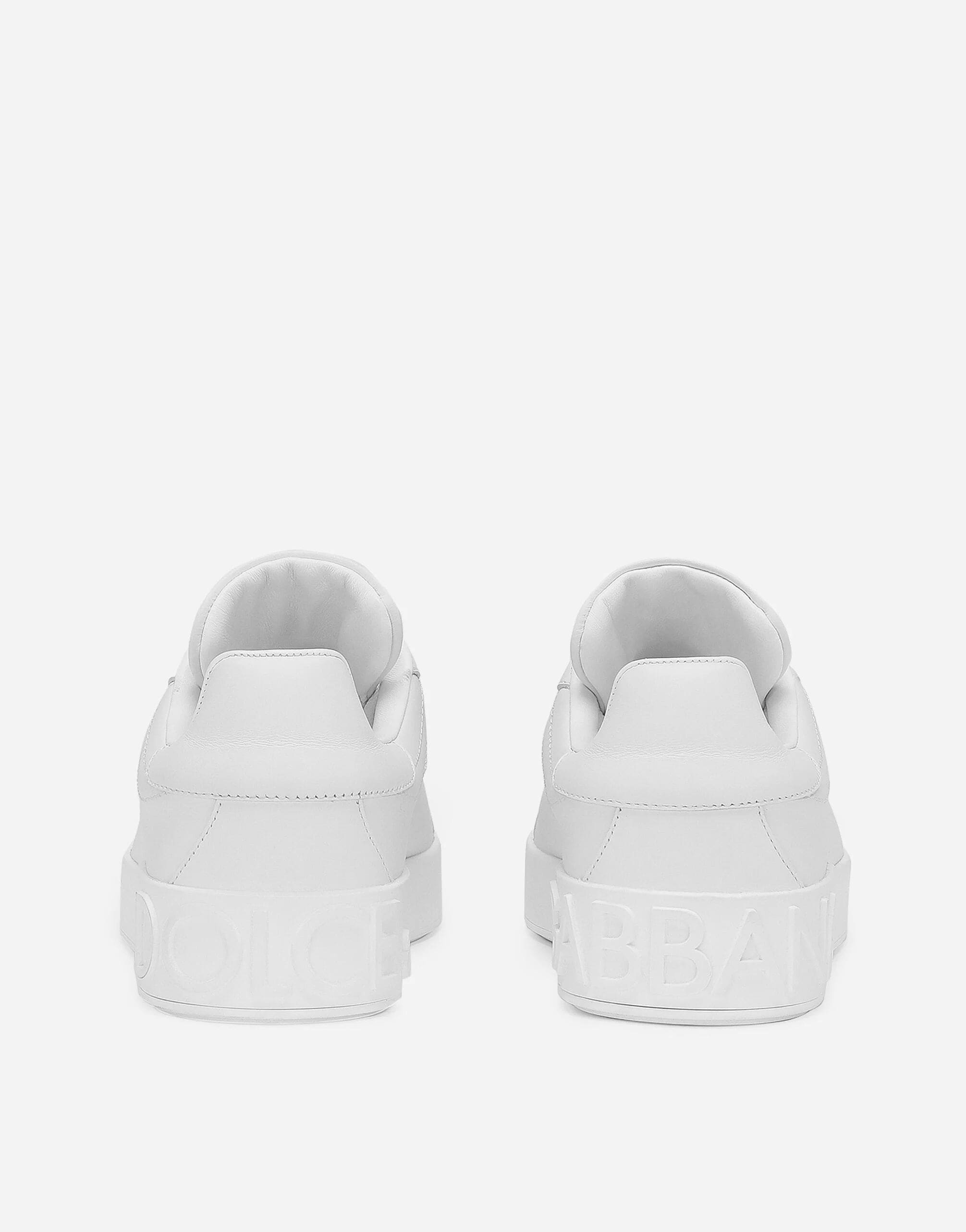 Dolce & Gabbana Calfskin Portofino Sneakers In White