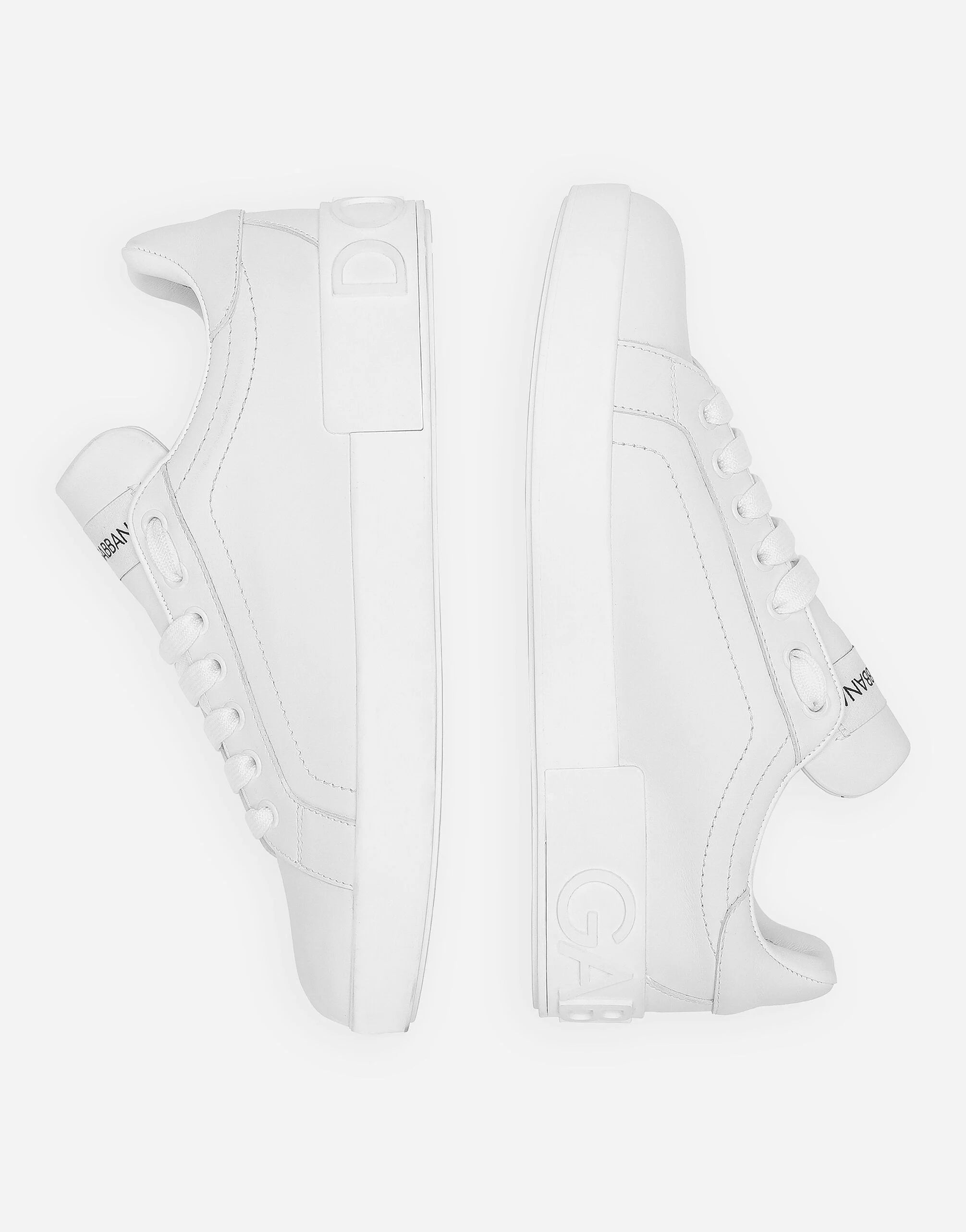 Dolce & Gabbana Calfskin Portofino Sneakers In White