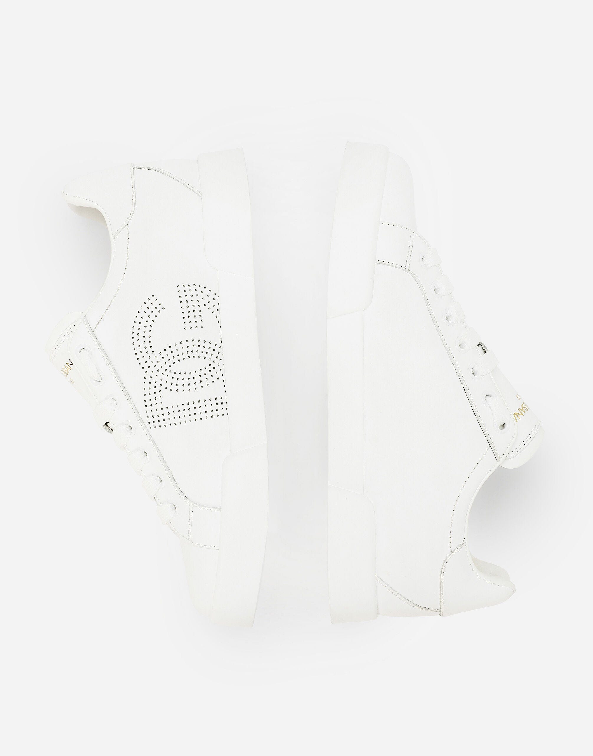 Dolce & Gabbana Calfskin Portofino Sneakers In White