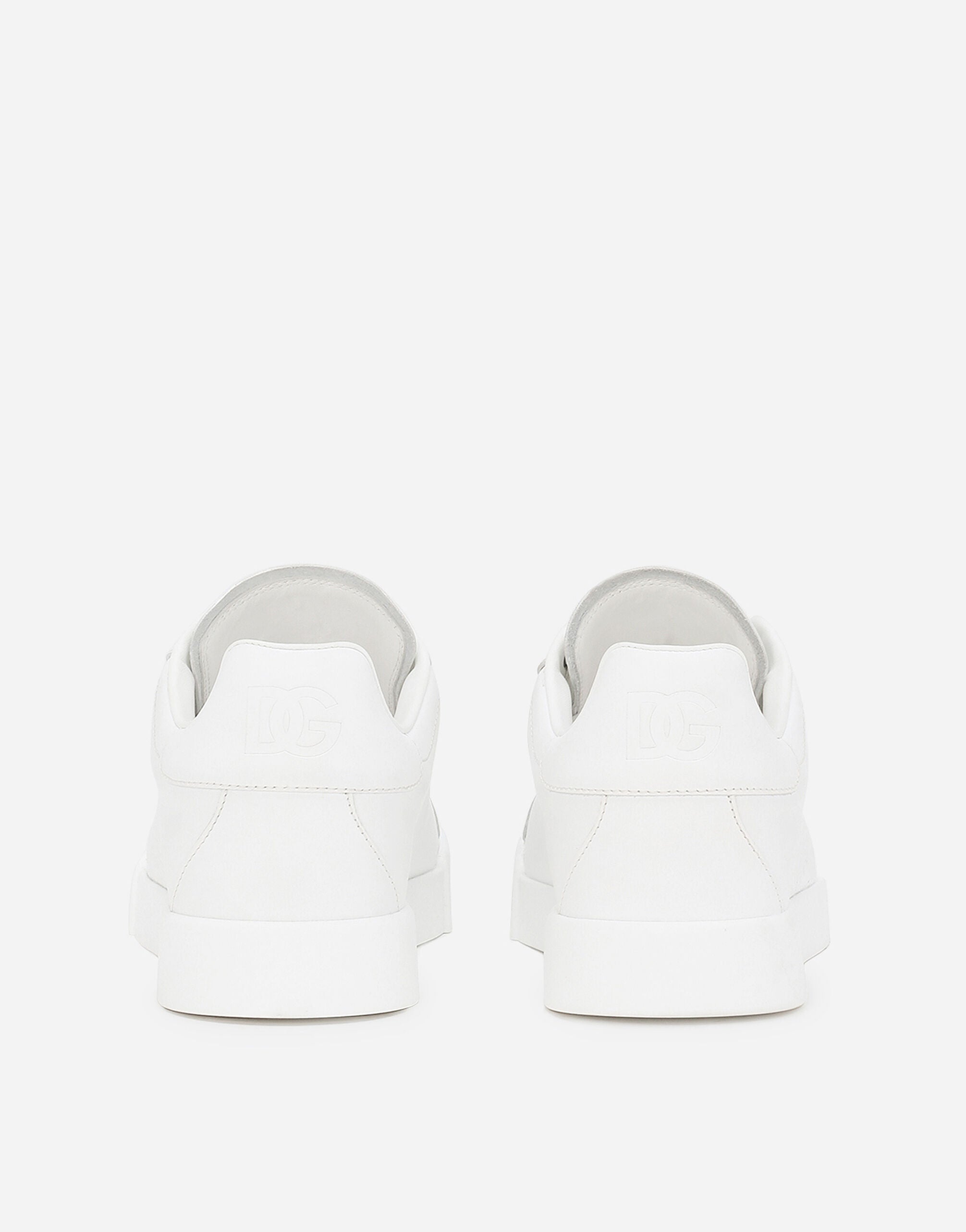 Dolce & Gabbana Calfskin Portofino Sneakers In White