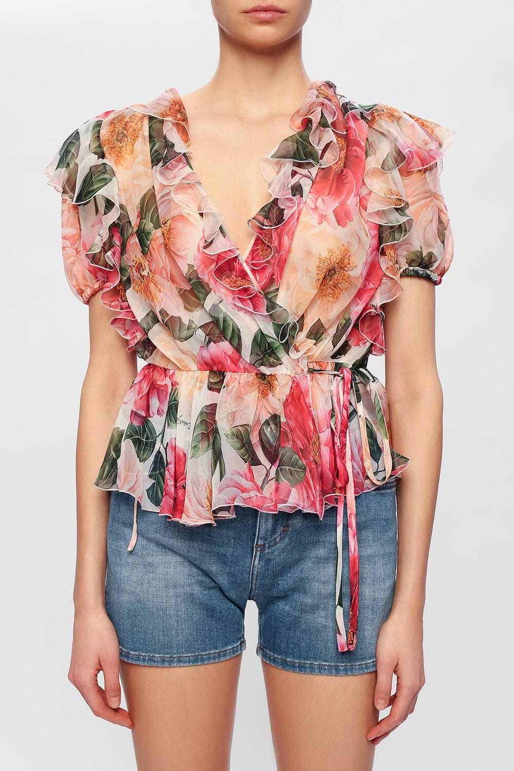 Dolce & Gabbana Camellias Printed Blouse