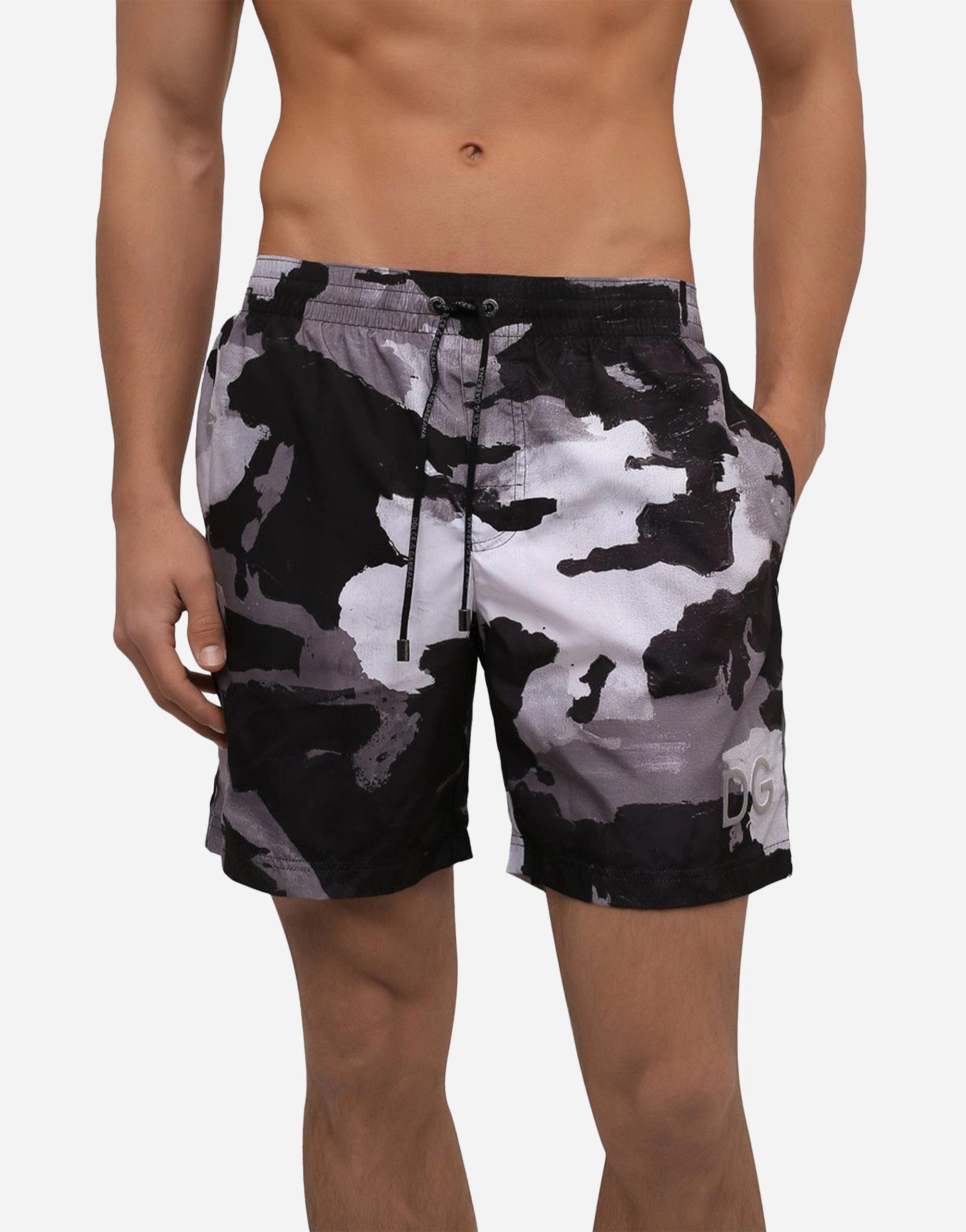 Dolce & Gabbana Camouflage DG Logo Swim Shorts