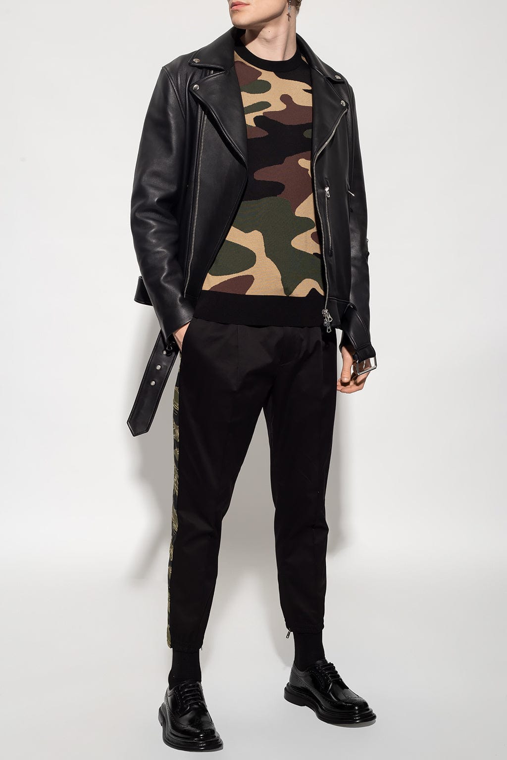 Dolce & Gabbana Camouflage Intarsia Silk Sweater