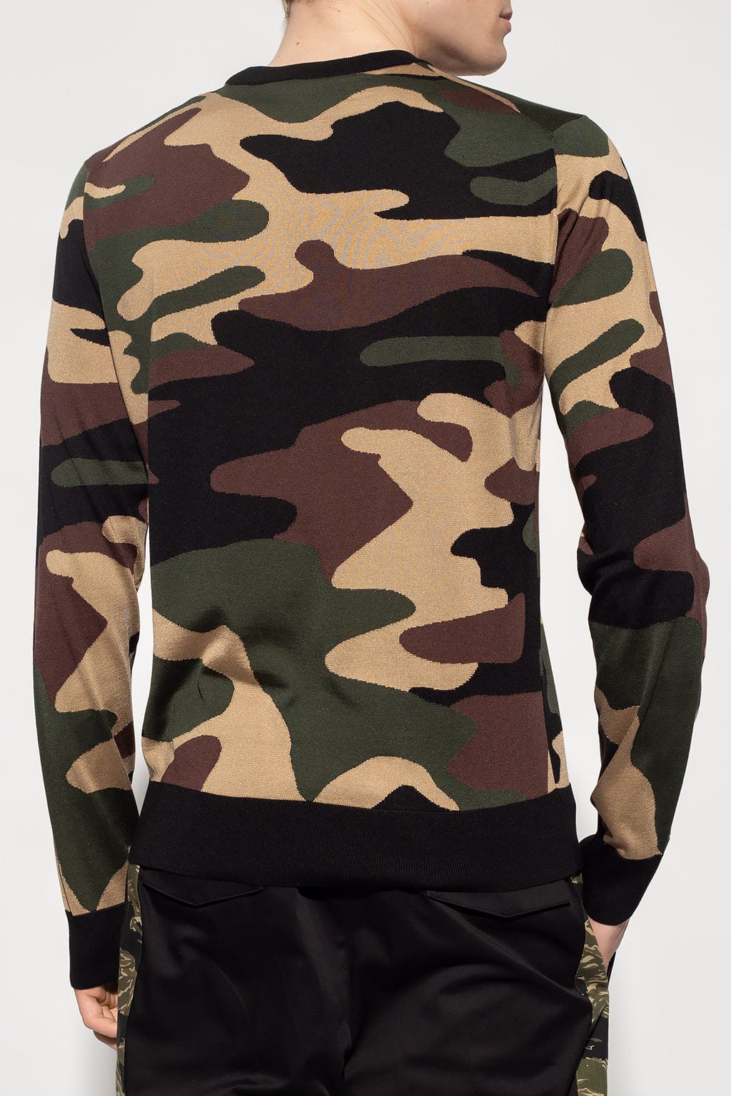 Dolce & Gabbana Camouflage Intarsia Silk Sweater