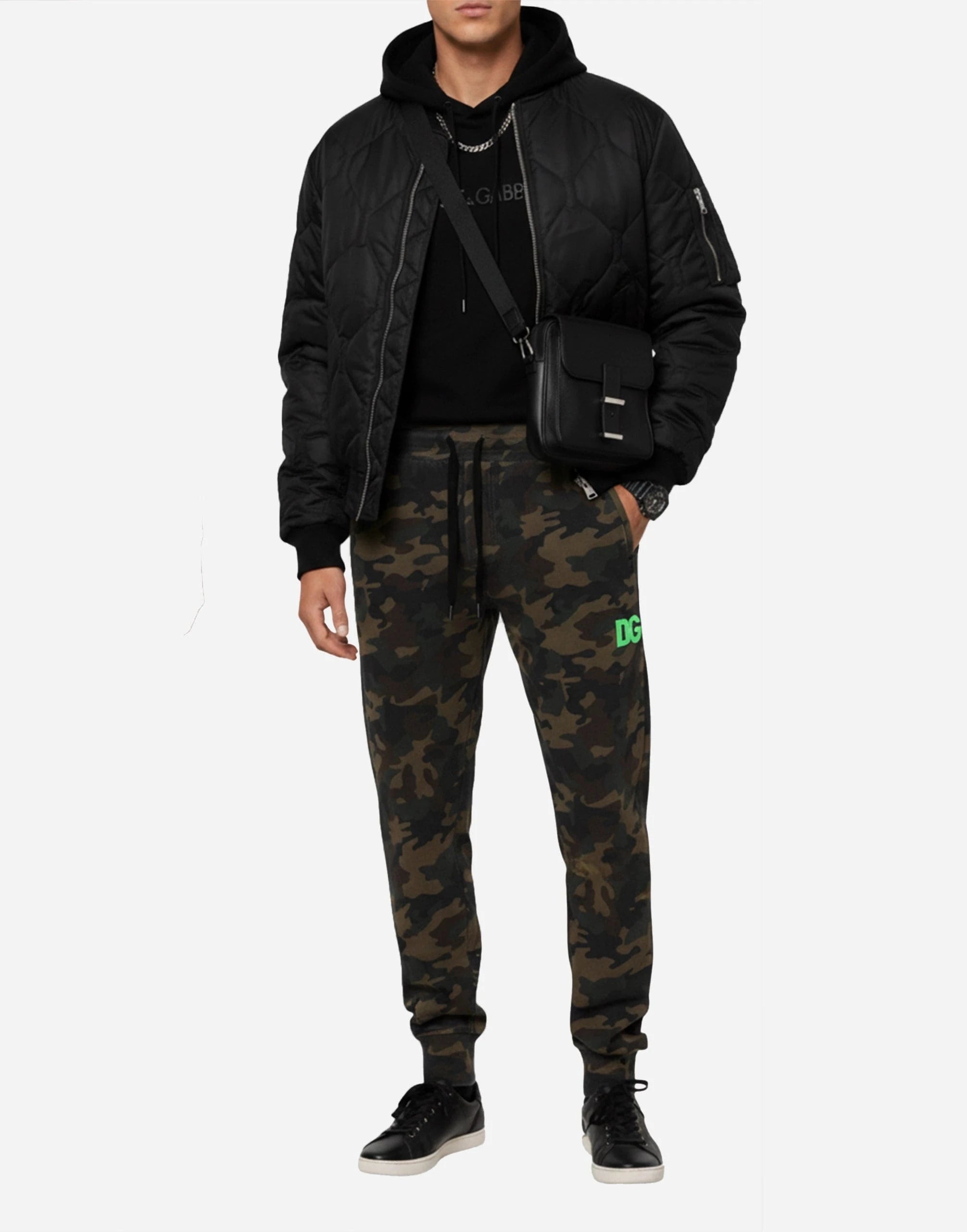 Dolce & Gabbana Camouflage Logo Cotton Sweatpants