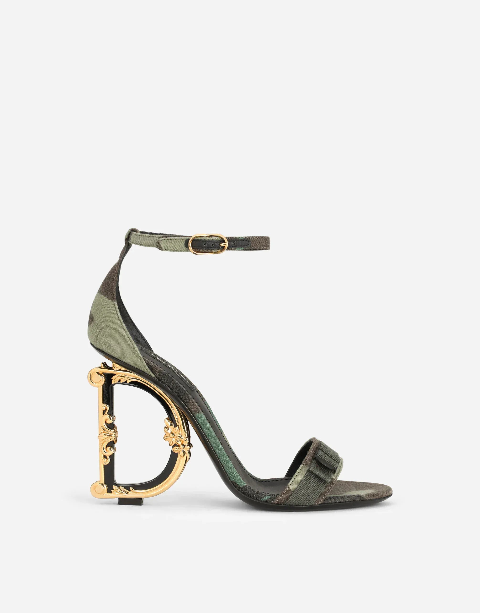 Dolce & Gabbana Camouflage Patchwork Baroque DG Sandals