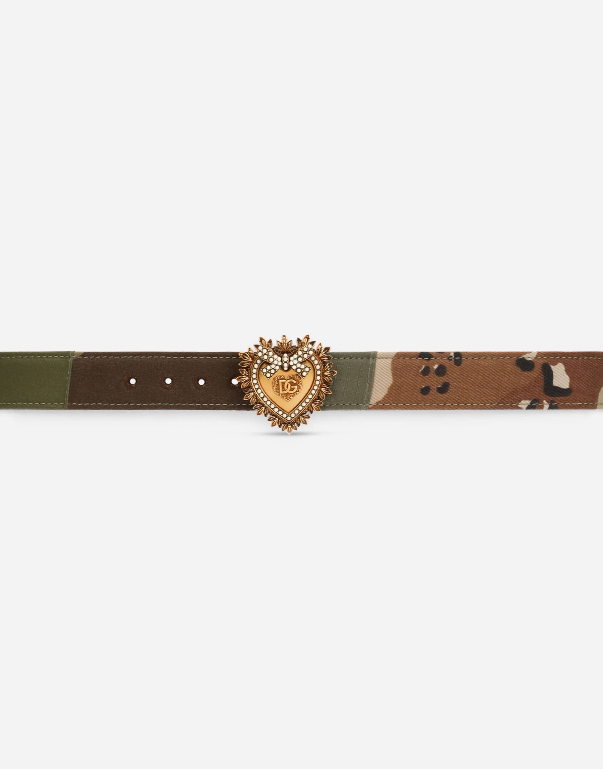 Dolce & Gabbana Camouflage Patchwork Devotion Belt | Sendegaro KR